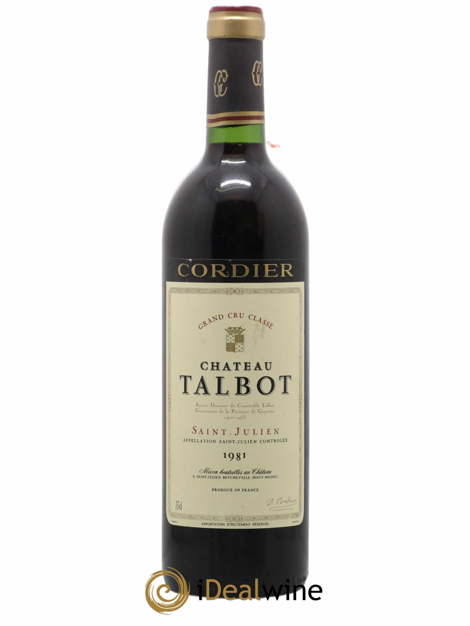 Château Talbot 4ème Grand Cru Classé 1981 - Lot de 1 bouteille - 0