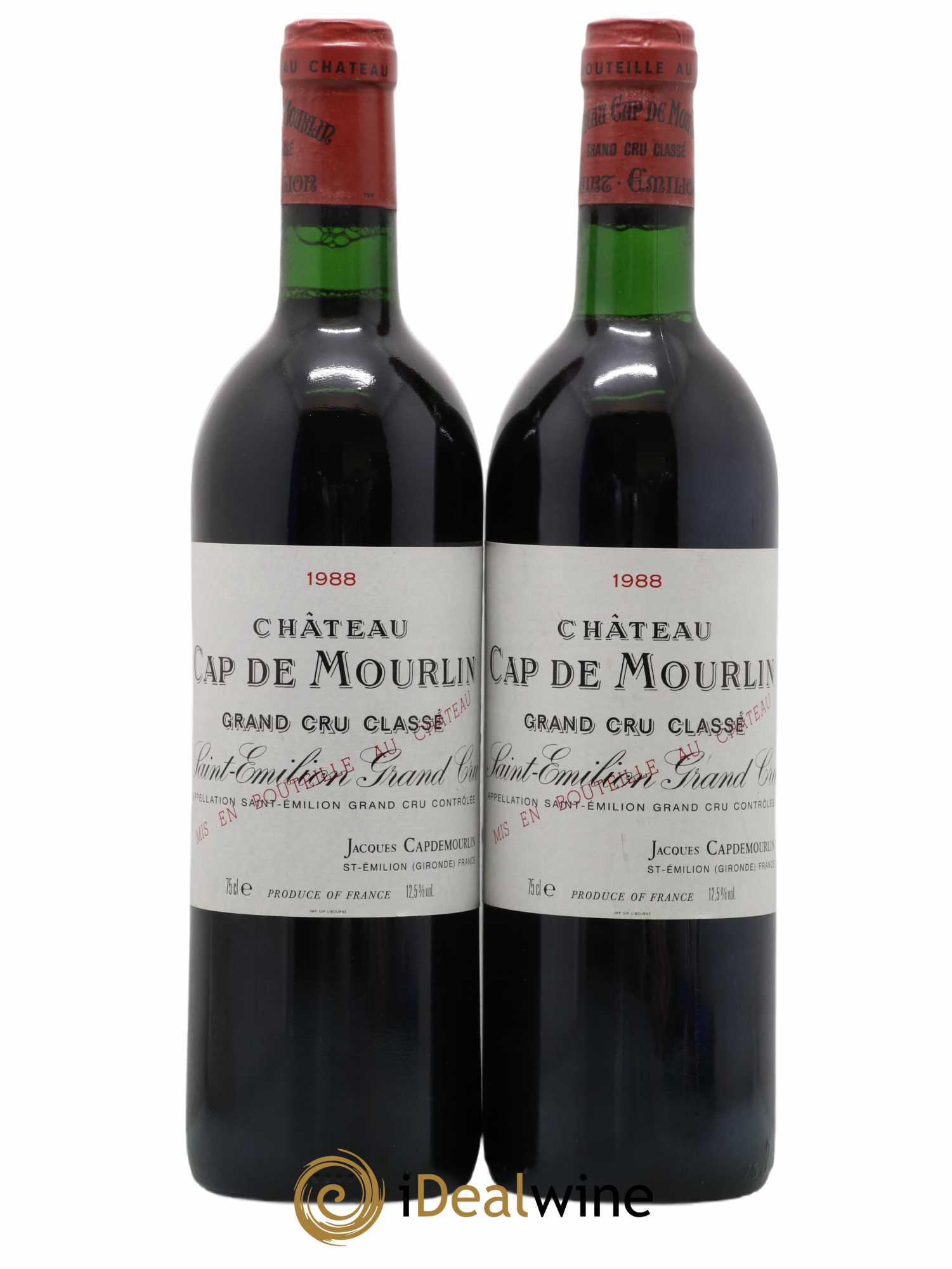 Château Cap de Mourlin Grand Cru Classé 1988 - Lot de 2 bouteilles - 0