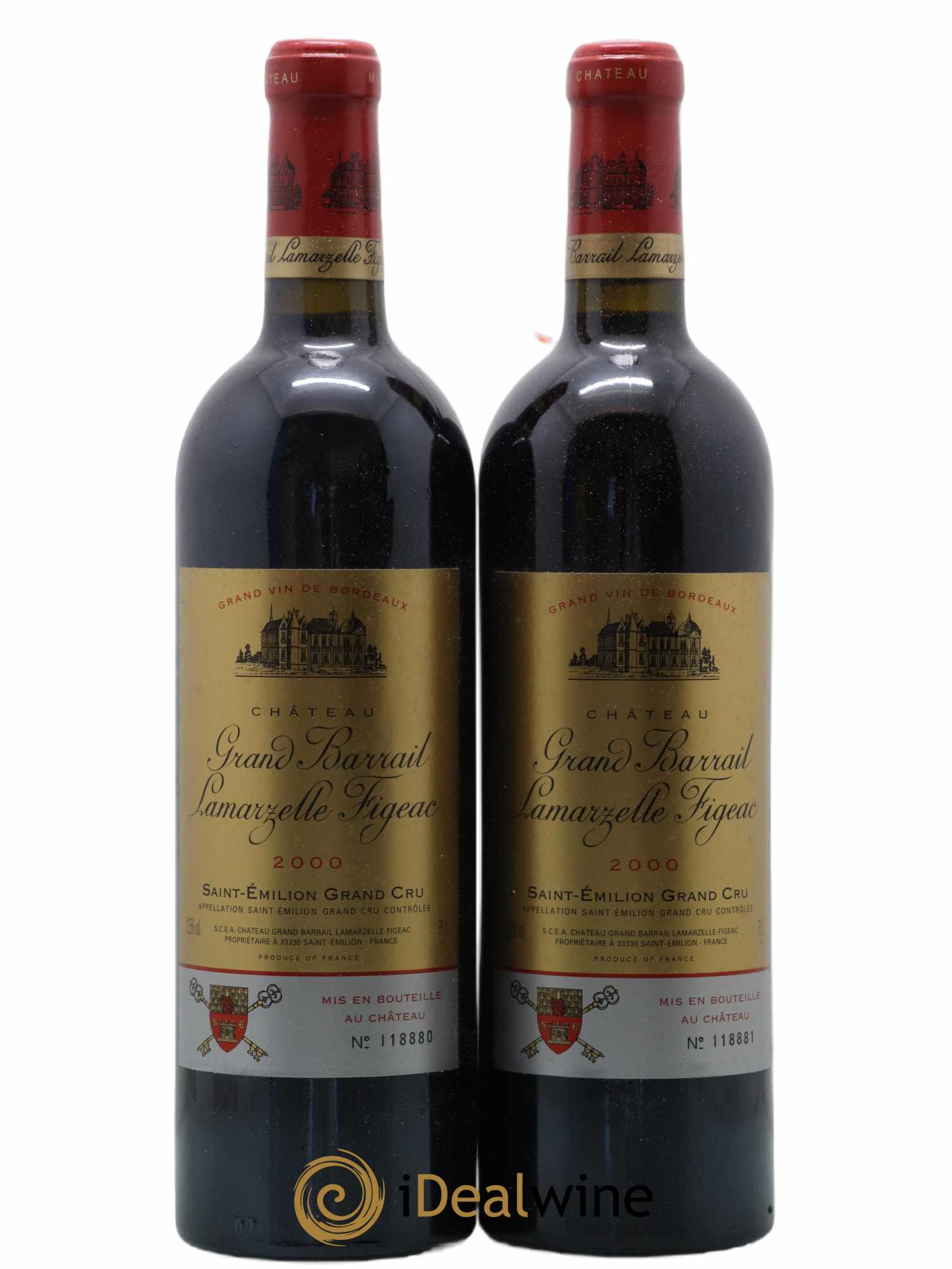 Château Grand Barrail Lamarzelle Figeac Grand Cru Classé 2000 - Lot de 2 bouteilles - 0