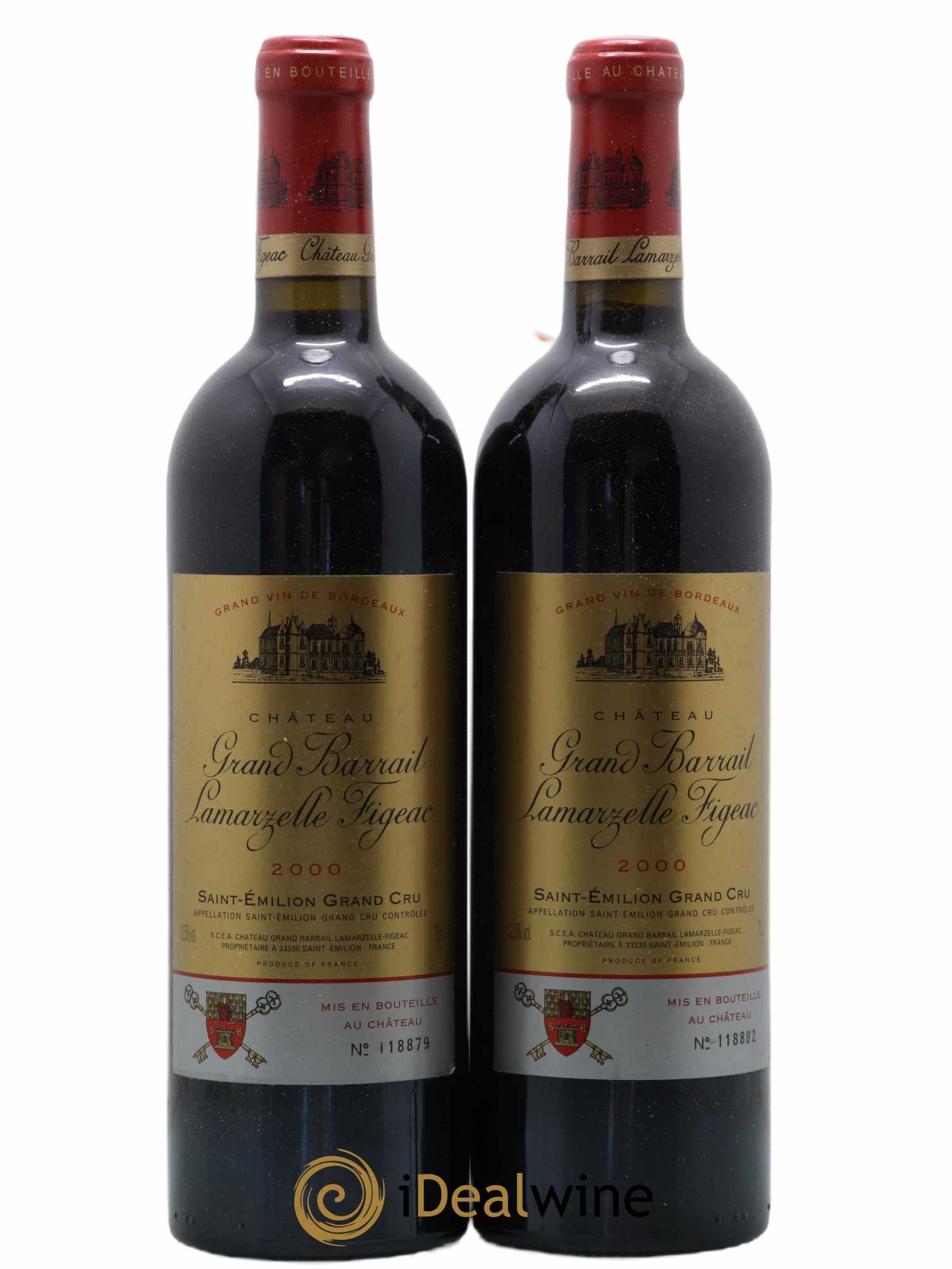 Château Grand Barrail Lamarzelle Figeac Grand Cru Classé 2000 - Lot de 2 bouteilles - 0