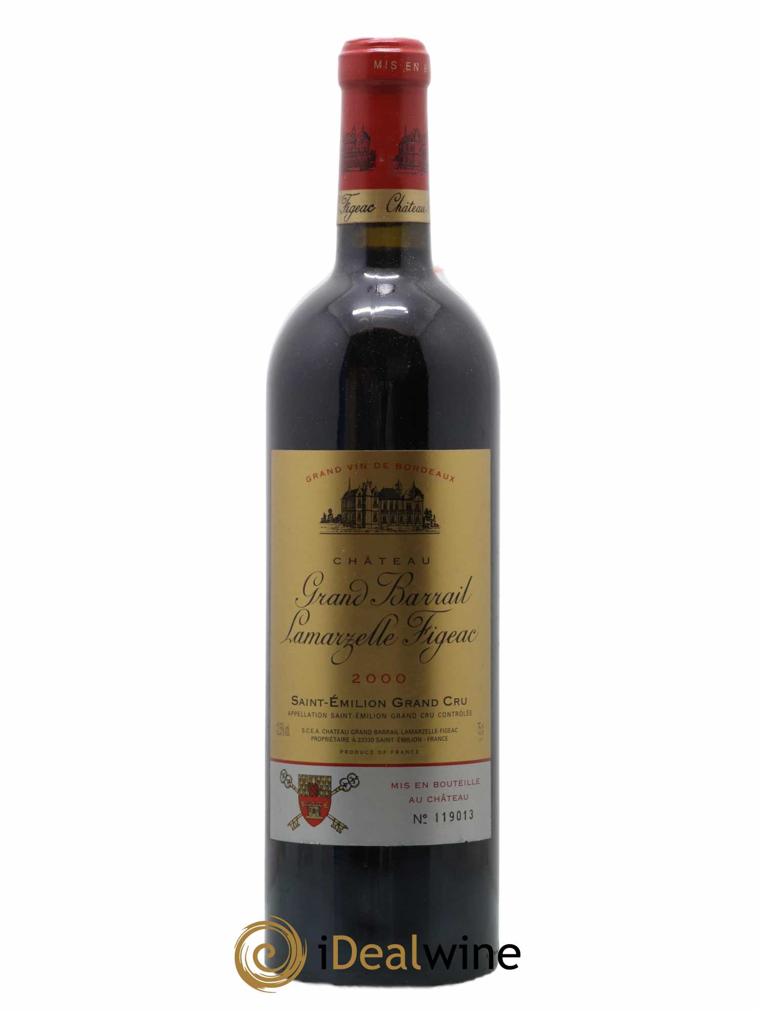 Château Grand Barrail Lamarzelle Figeac Grand Cru Classé 2000 - Lot de 1 bouteille - 0