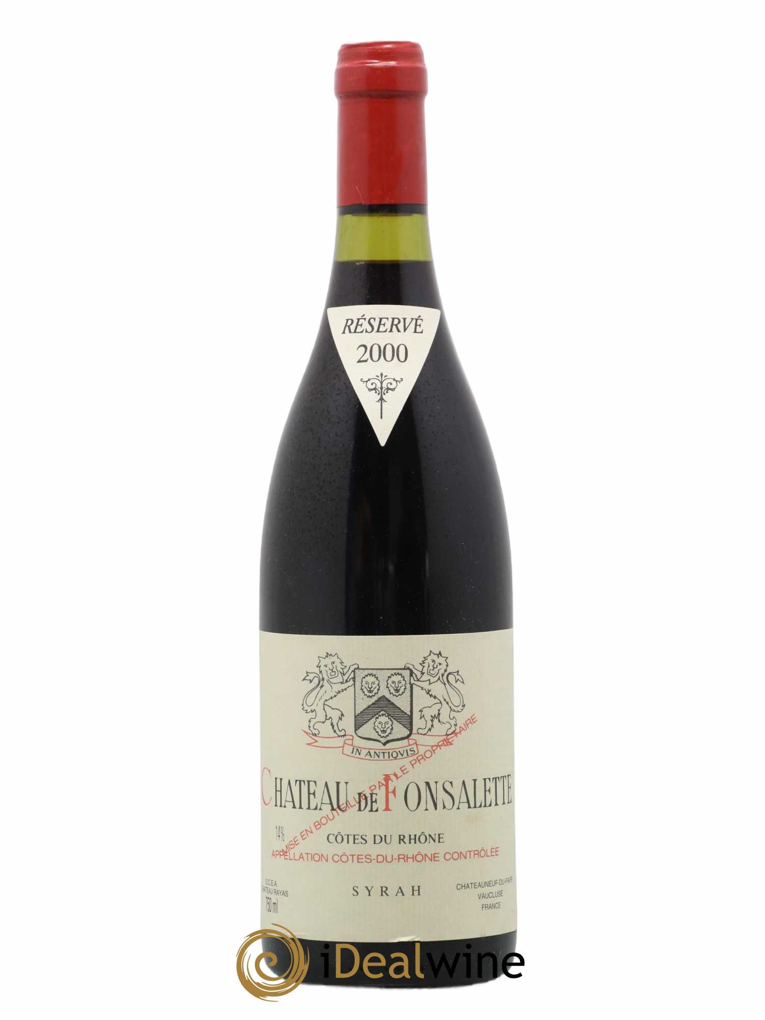 Côtes-du-Rhône Cuvée Syrah Château de Fonsalette 2000 - Lot de 1 bouteille - 0