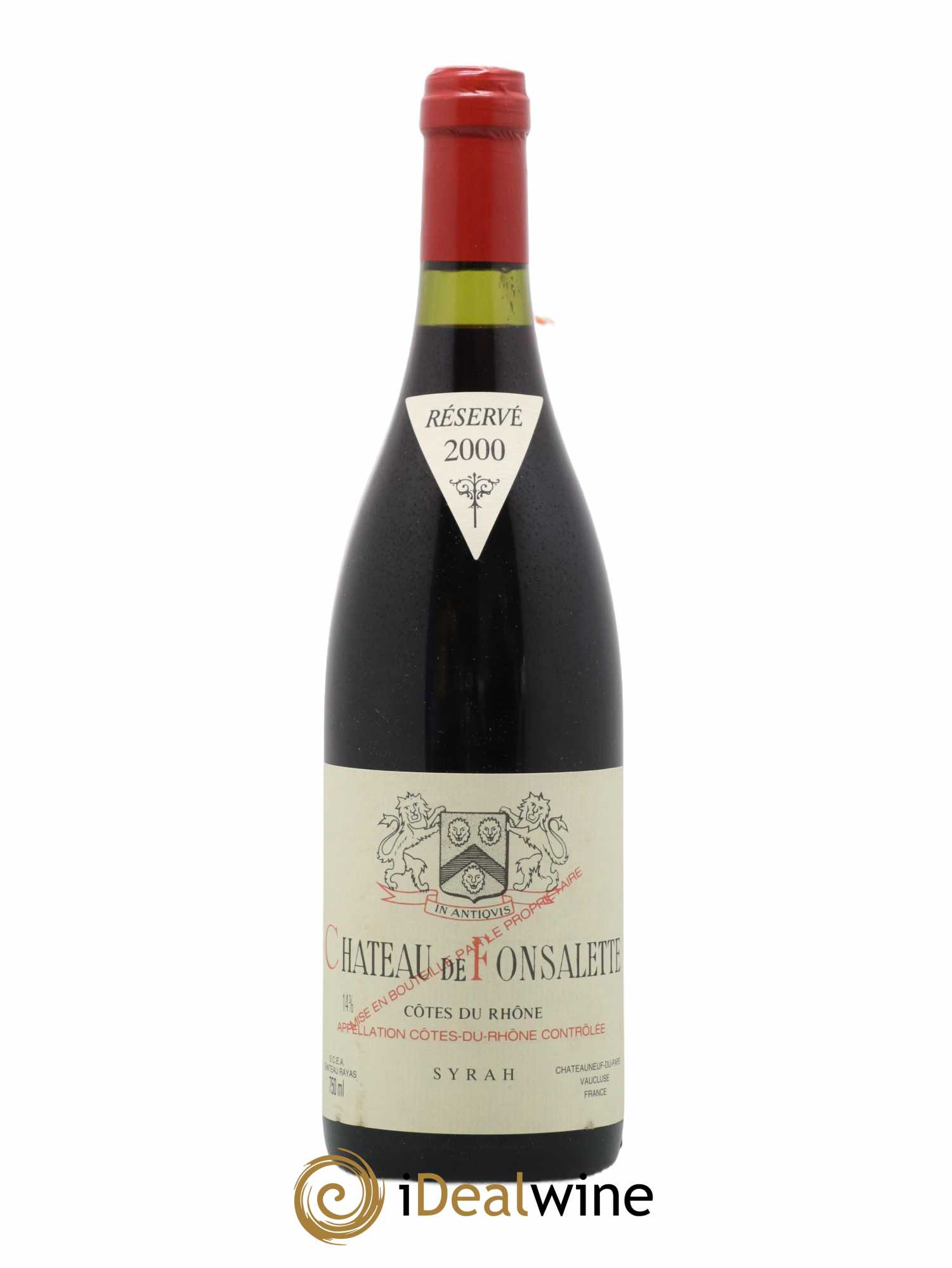 Côtes-du-Rhône Cuvée Syrah Château de Fonsalette 2000 - Lot de 1 bouteille - 0