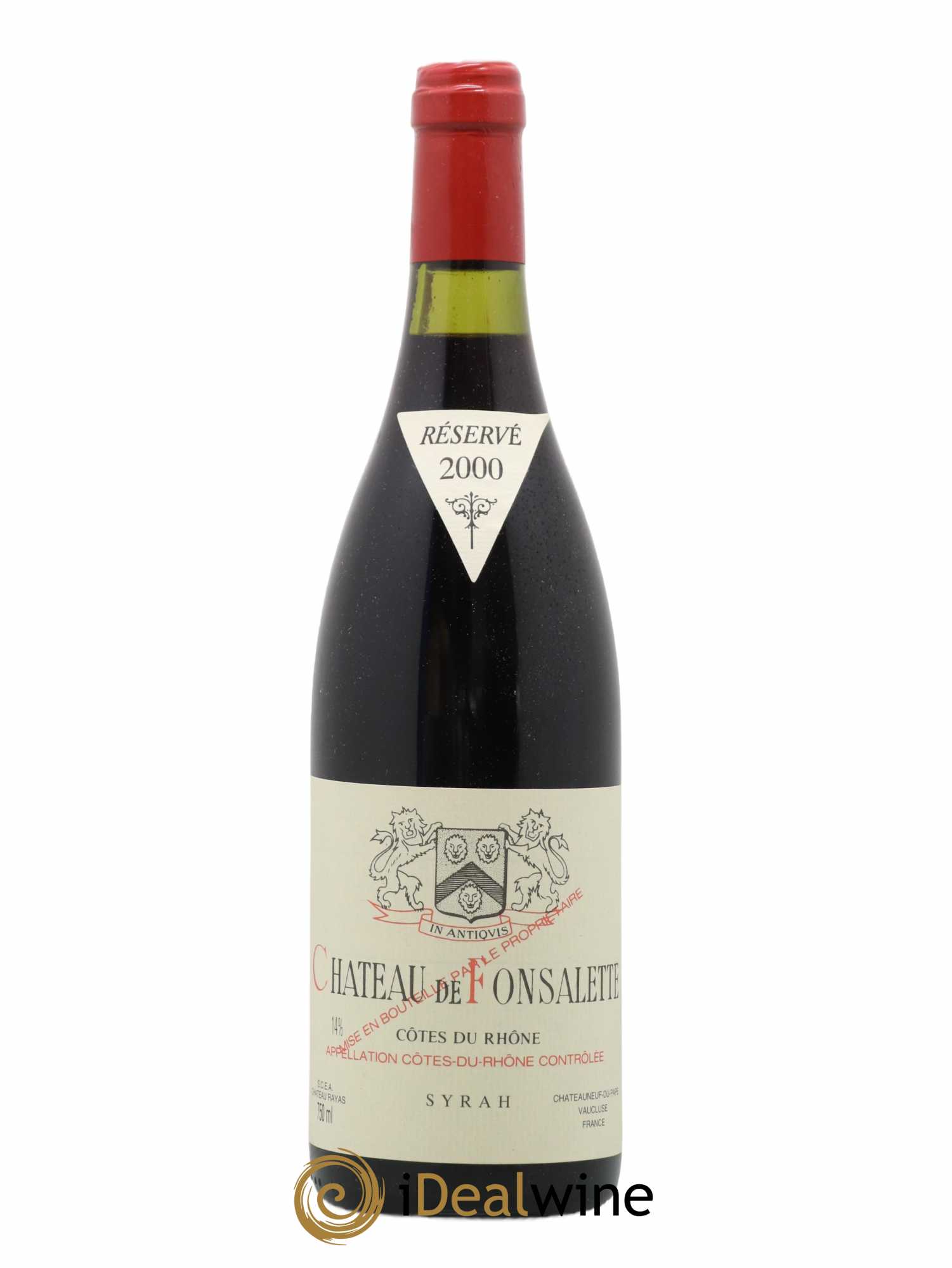 Côtes-du-Rhône Cuvée Syrah Château de Fonsalette 2000 - Lot de 1 bouteille - 0