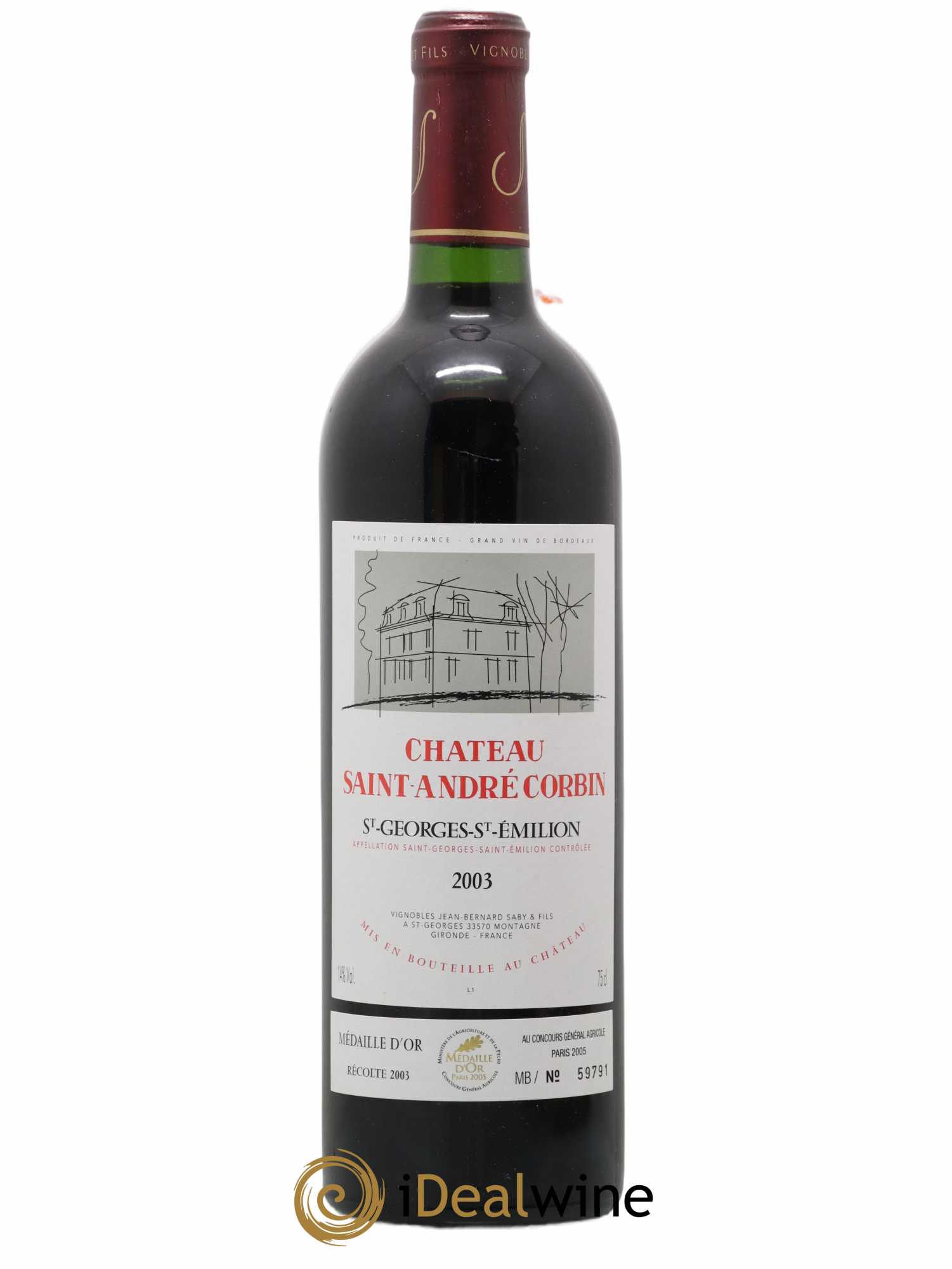Saint-Georges-Saint-Émilion Saint André Corbin 2003 - Lot de 1 bouteille - 0