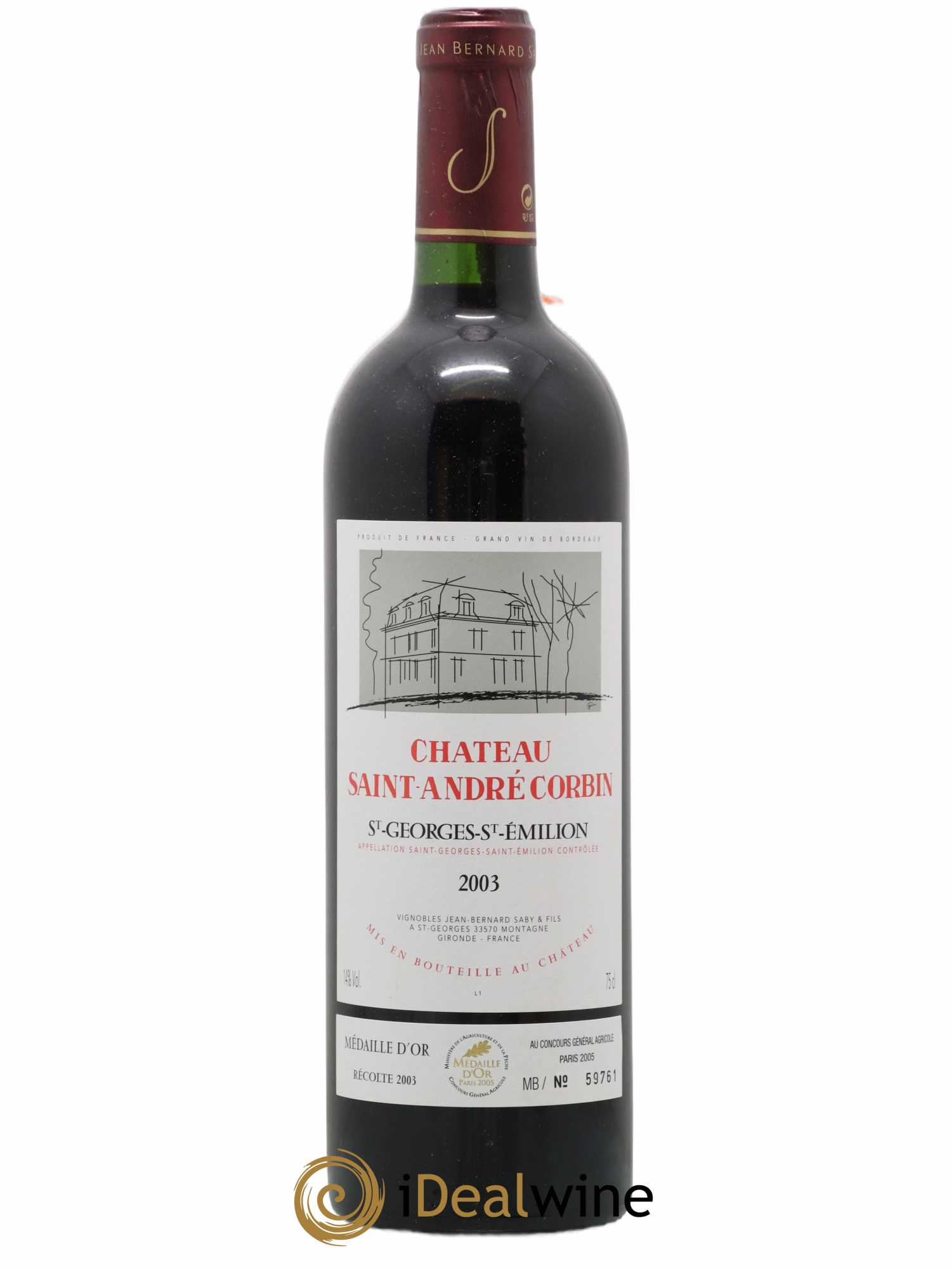 Saint-Georges-Saint-Émilion Saint André Corbin 2003 - Lot of 1 bottle - 0