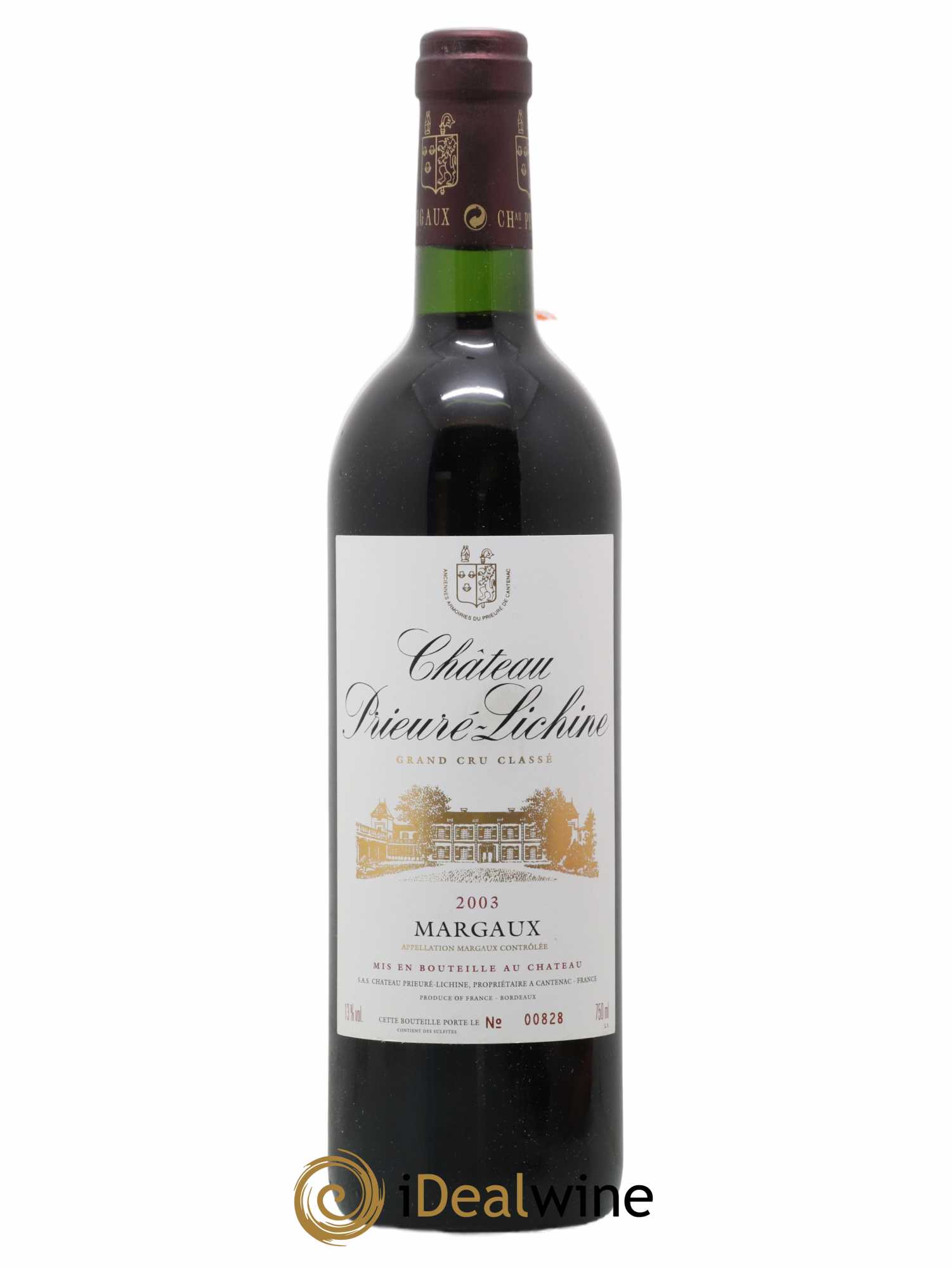 Château Prieuré Lichine 4ème Grand Cru Classé 2003 - Lot de 1 bouteille - 0