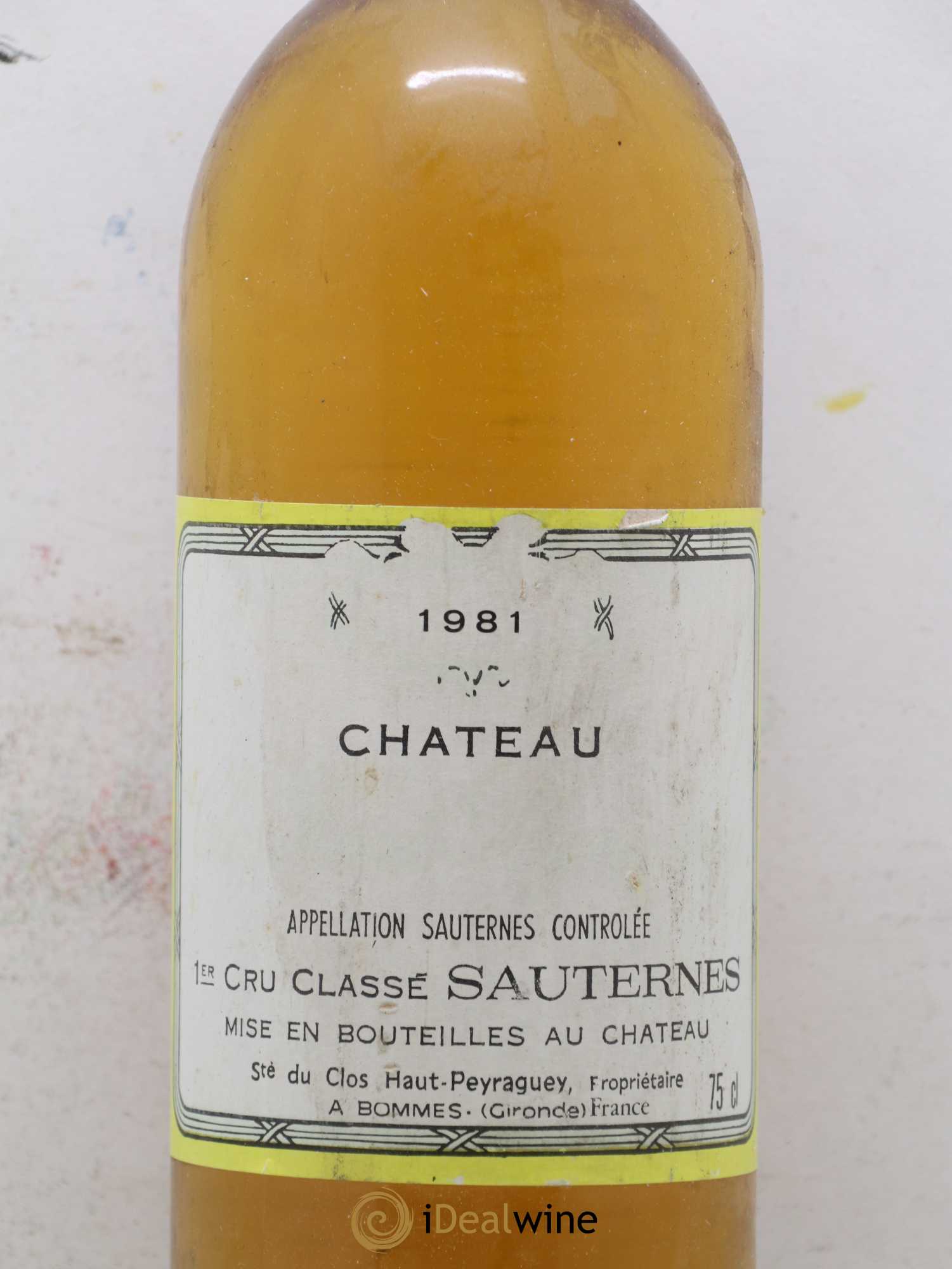 Clos Haut-Peyraguey 1er Grand Cru Classé 1981 - Lotto di 1 bottiglia - 1