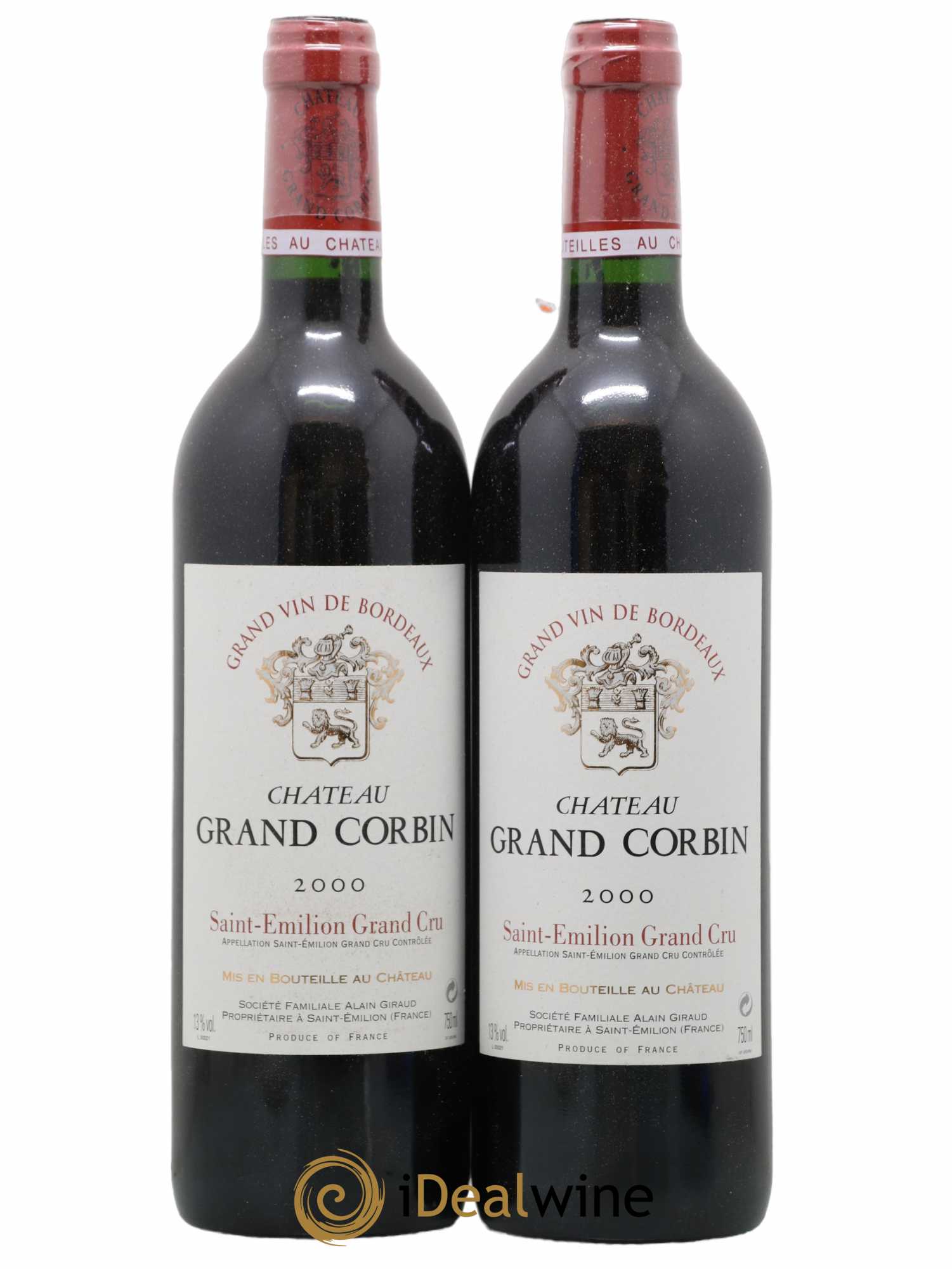 Château Grand Corbin Grand Cru Classé 2000 - Lot of 2 bottles - 0