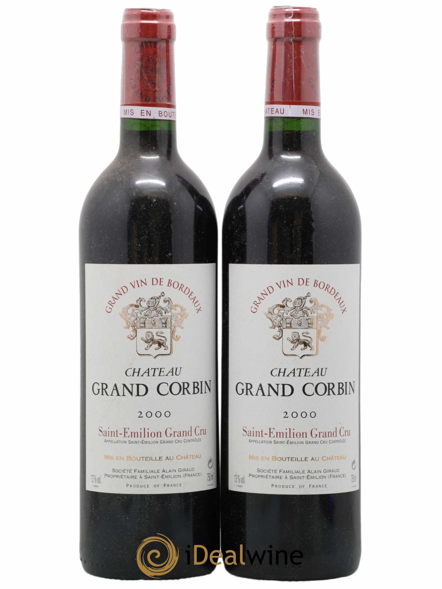 Château Grand Corbin Grand Cru Classé 2000 - Lot of 2 bottles - 0