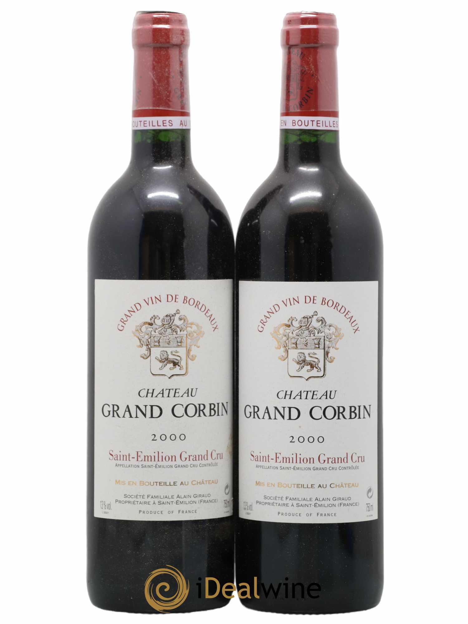 Château Grand Corbin Grand Cru Classé 2000 - Lot of 2 bottles - 0