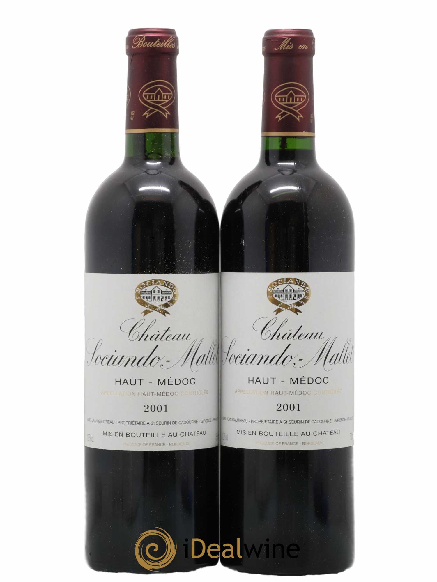 Château Sociando Mallet 2001 - Lot de 2 bouteilles - 0