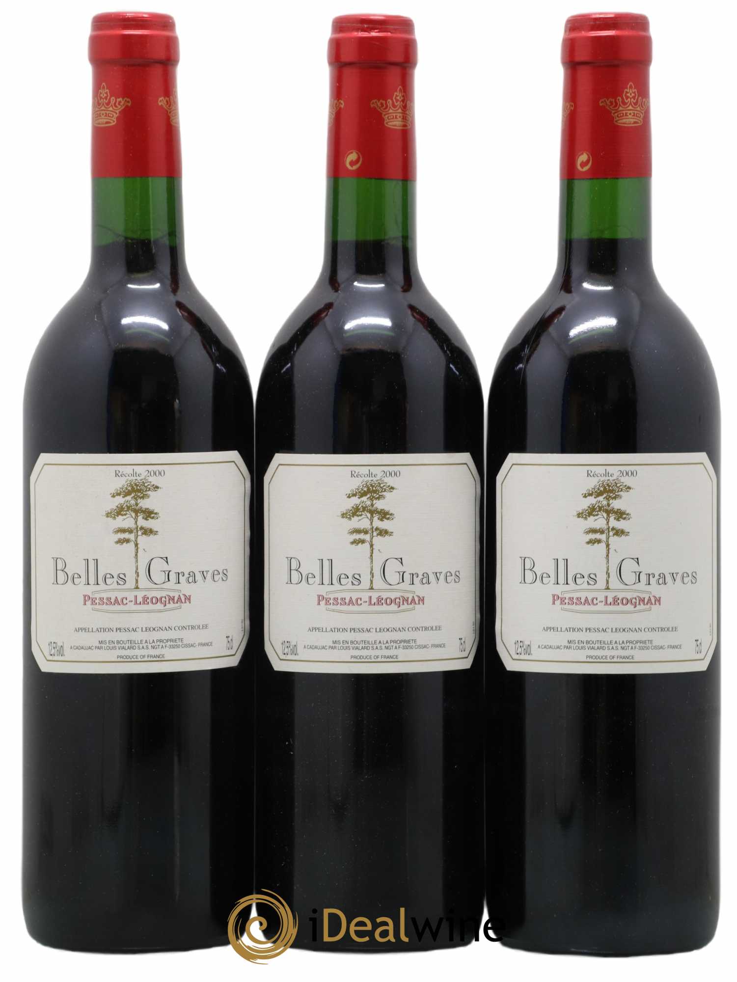 Pessac-Léognan Belles Graves 2000 - Lot de 3 bouteilles - 0