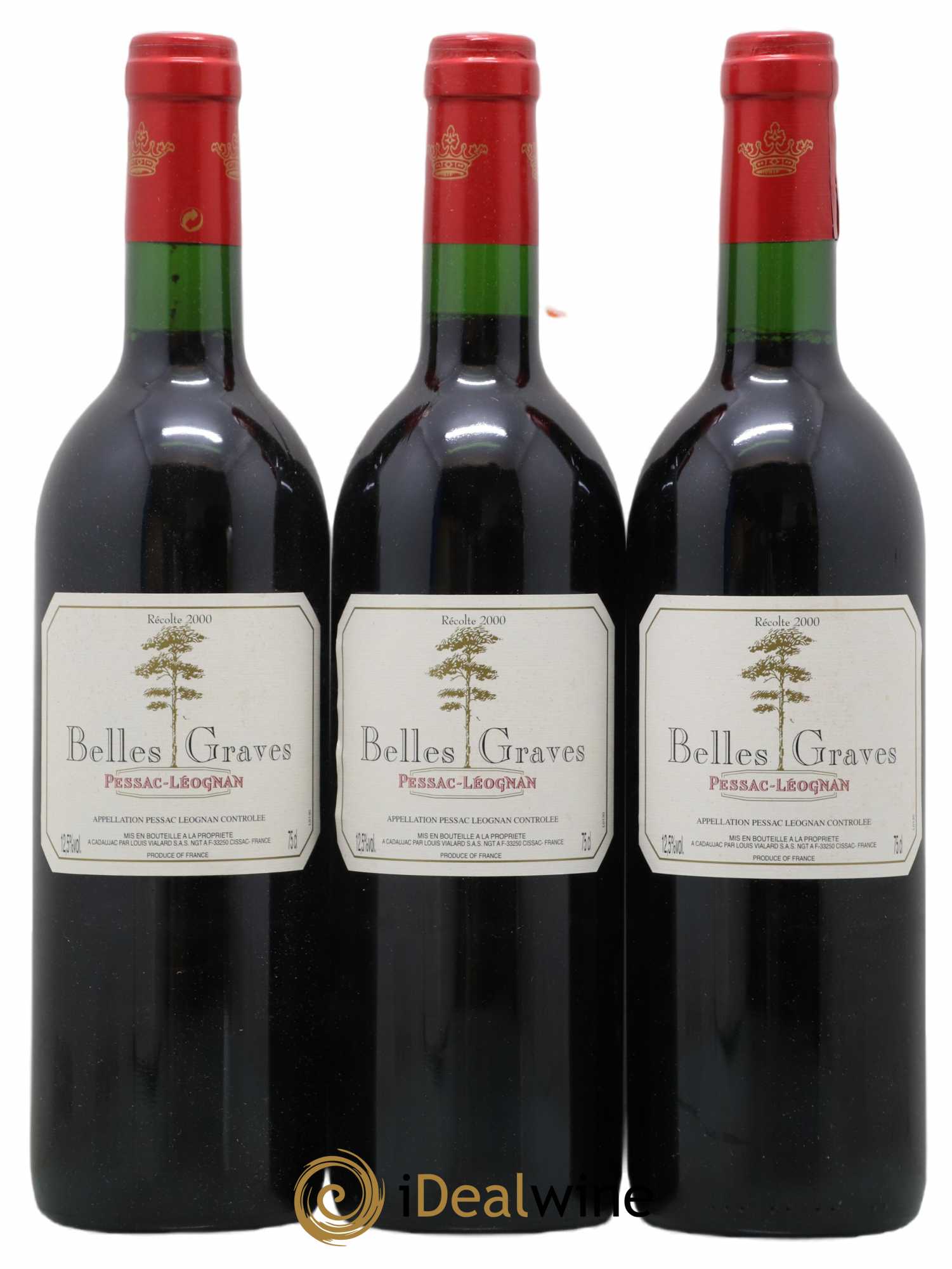 Pessac-Léognan Belles Graves 2000 - Lot de 3 bouteilles - 0