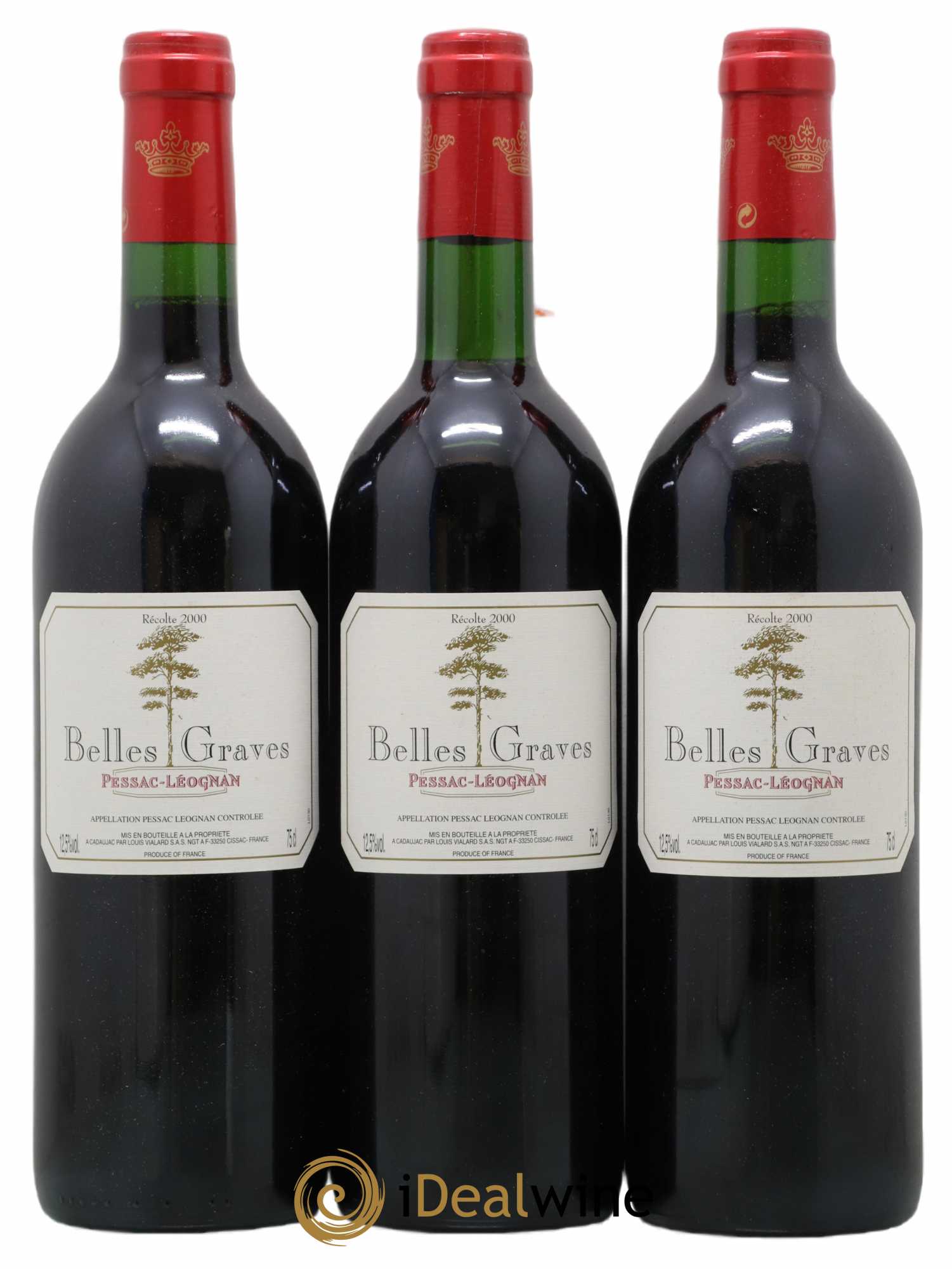 Pessac-Léognan Belles Graves 2000 - Lot de 3 bouteilles - 0