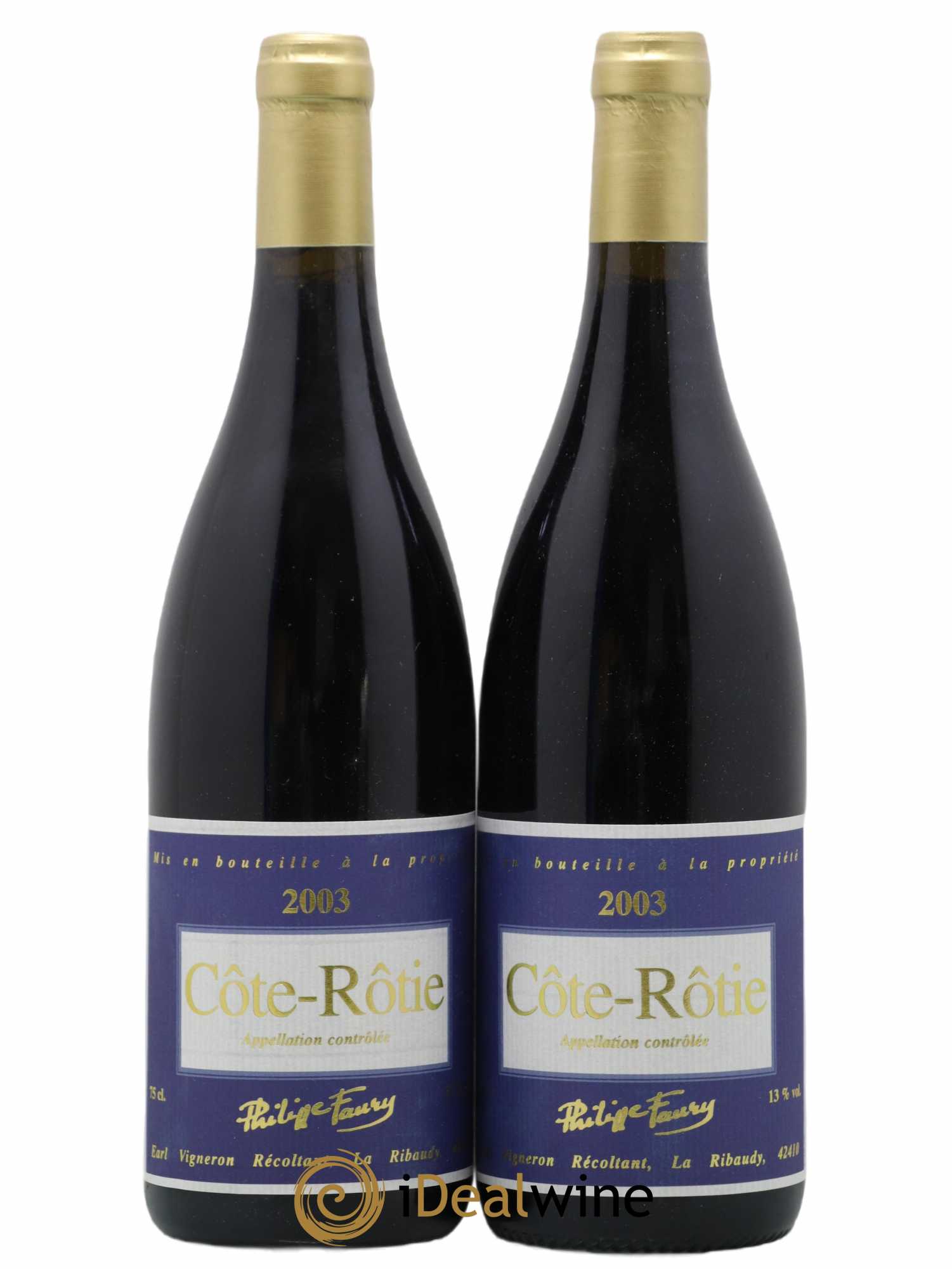 Côte-Rôtie Philippe Faury 2003 - Posten von 2 Flaschen - 0