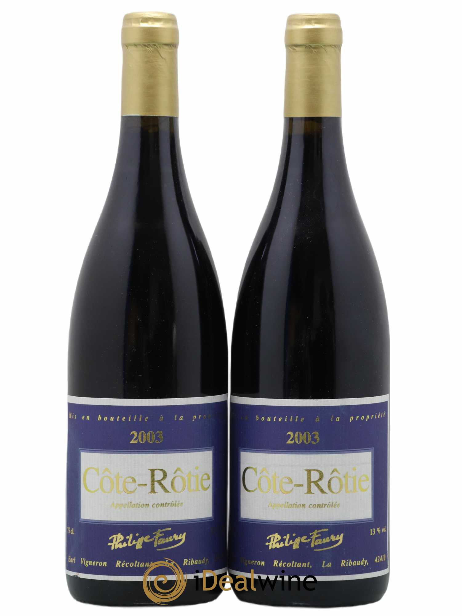 Côte-Rôtie Philippe Faury 2003 - Lot de 2 bouteilles - 0