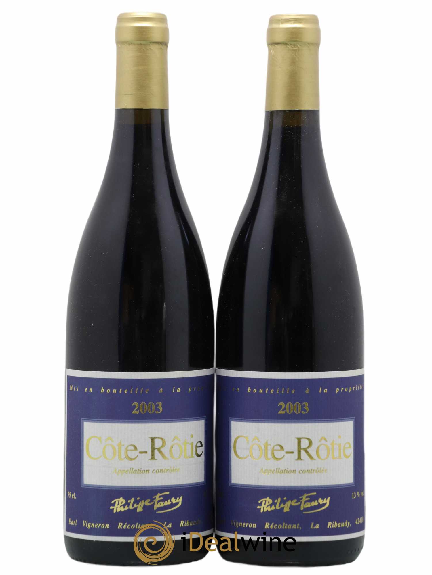 Côte-Rôtie Philippe Faury 2003 - Lot de 2 bouteilles - 0