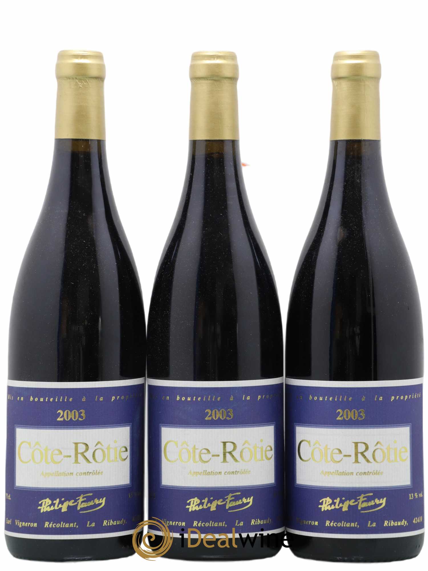 Côte-Rôtie Philippe Faury 2003 - Lot de 3 bouteilles - 0