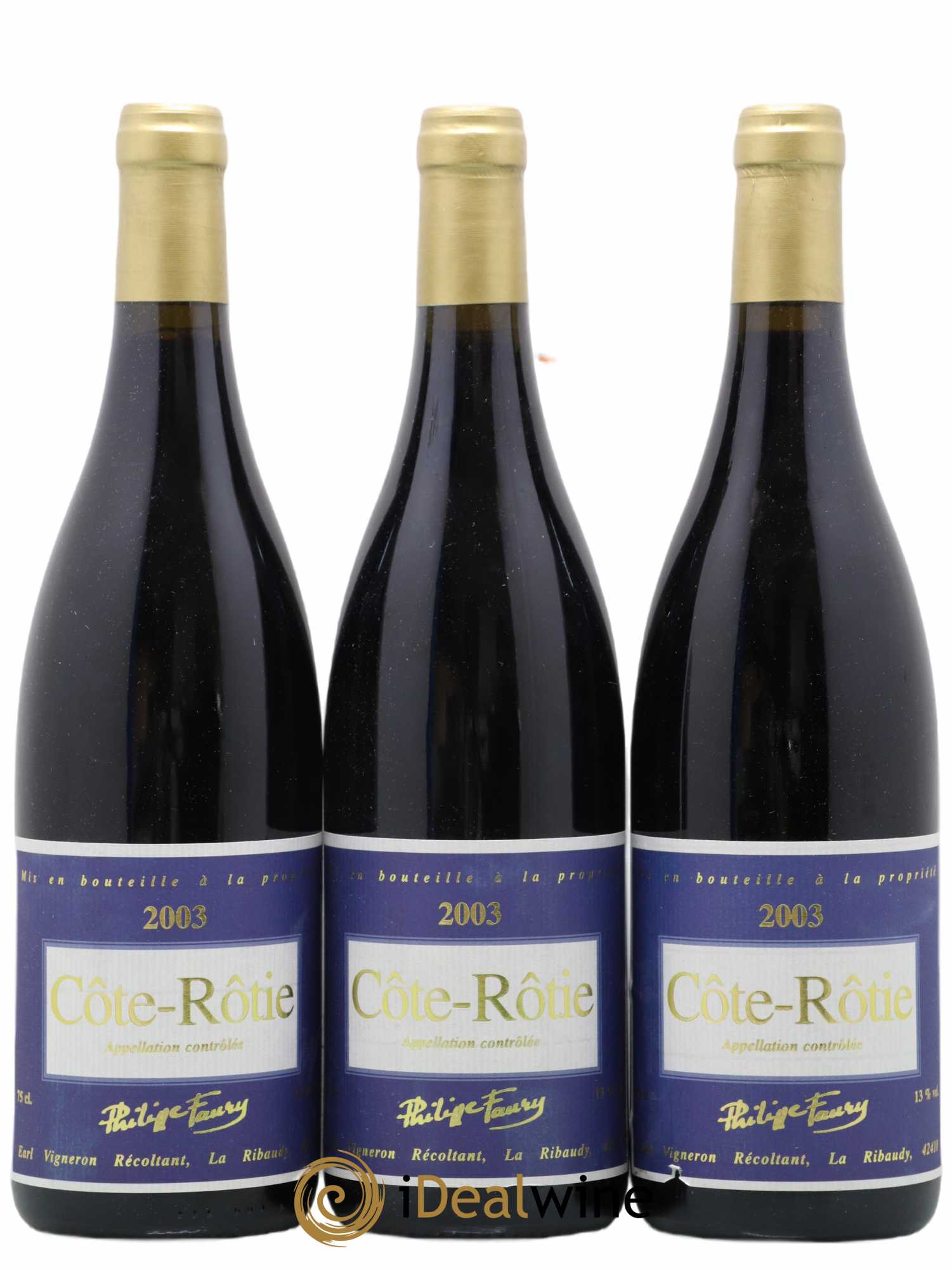 Côte-Rôtie Philippe Faury 2003 - Posten von 3 Flaschen - 0