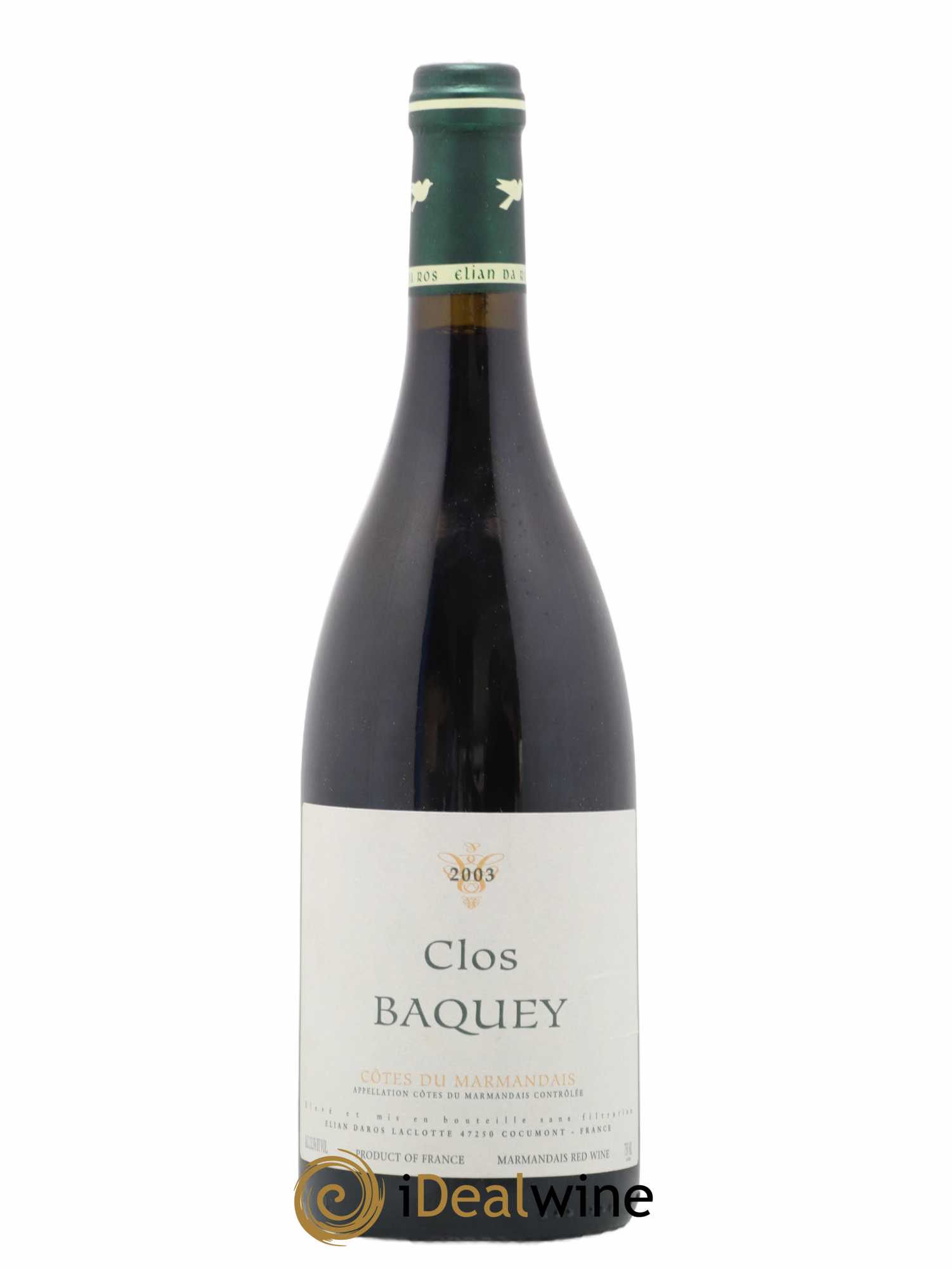 Côtes du Marmandais Clos Baquey Elian Da Ros (Domaine) 2003 - Lot de 1 bouteille - 0