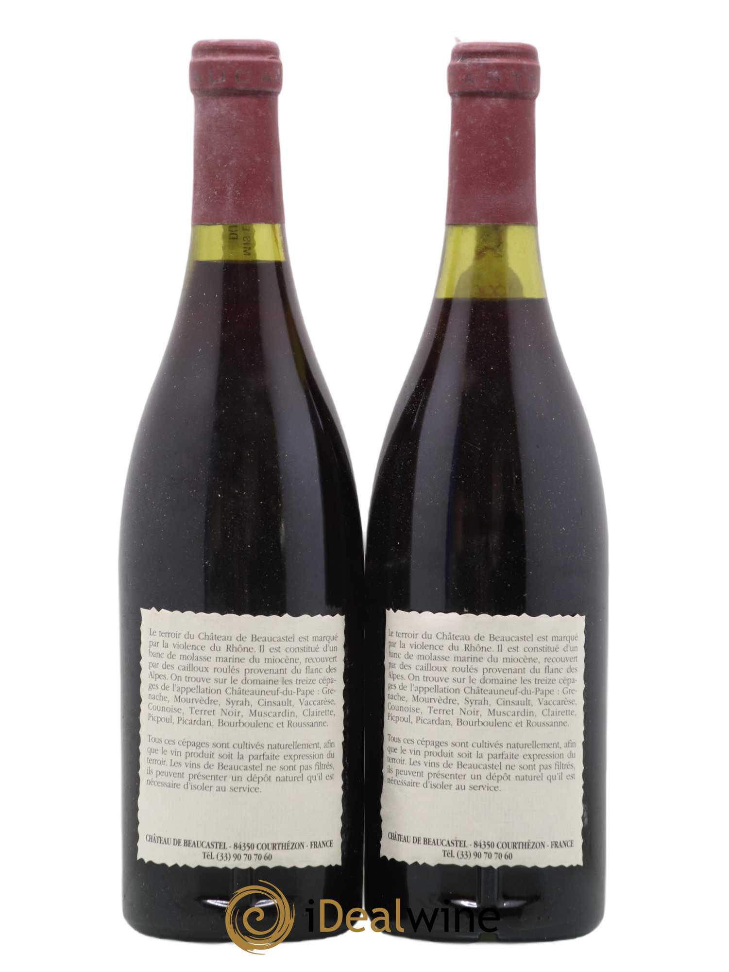 Châteauneuf-du-Pape Château de Beaucastel Famille Perrin 1990 - Lot of 2 bottles - 1