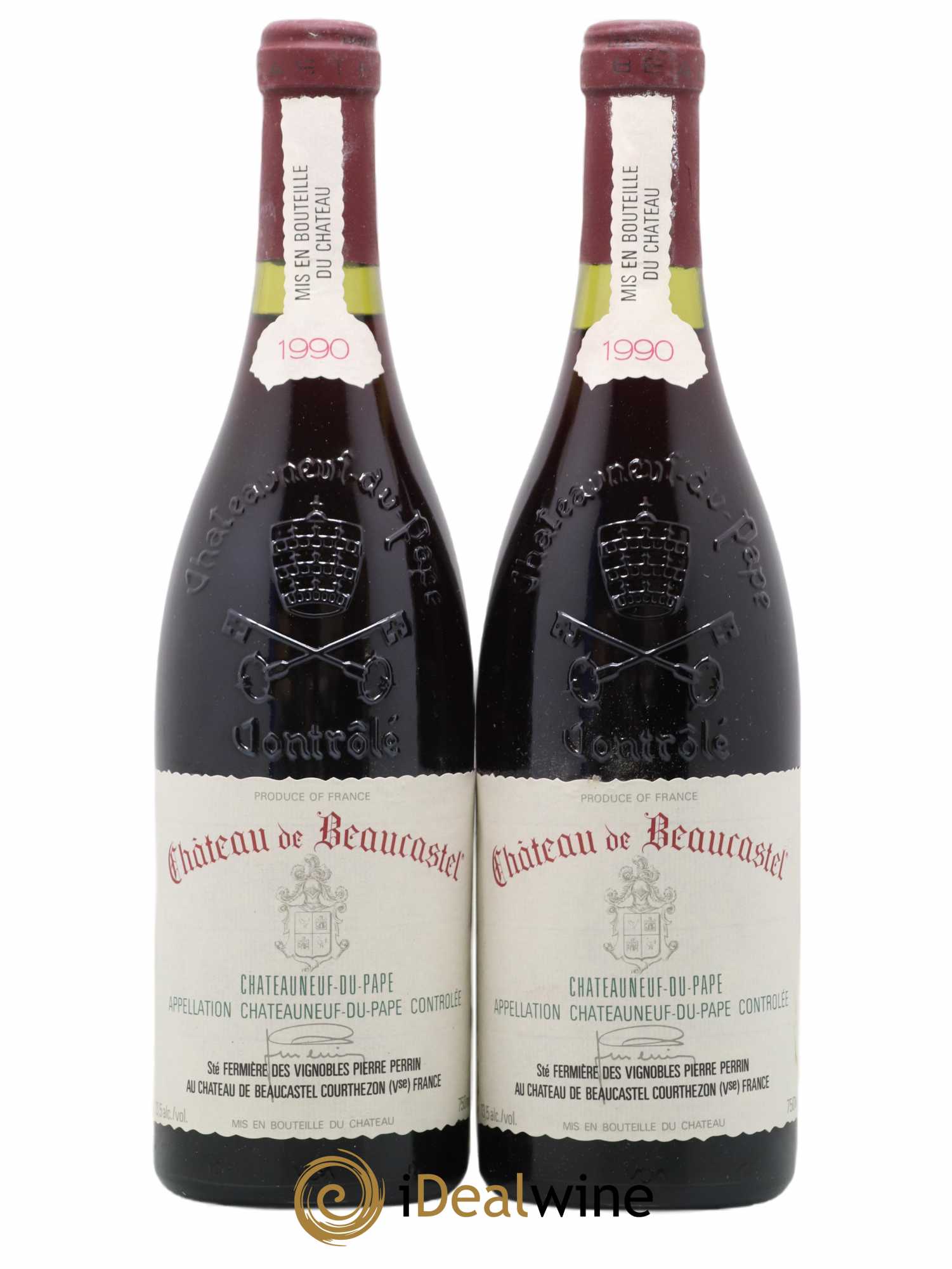 Châteauneuf-du-Pape Château de Beaucastel Famille Perrin 1990 - Lot of 2 bottles - 0