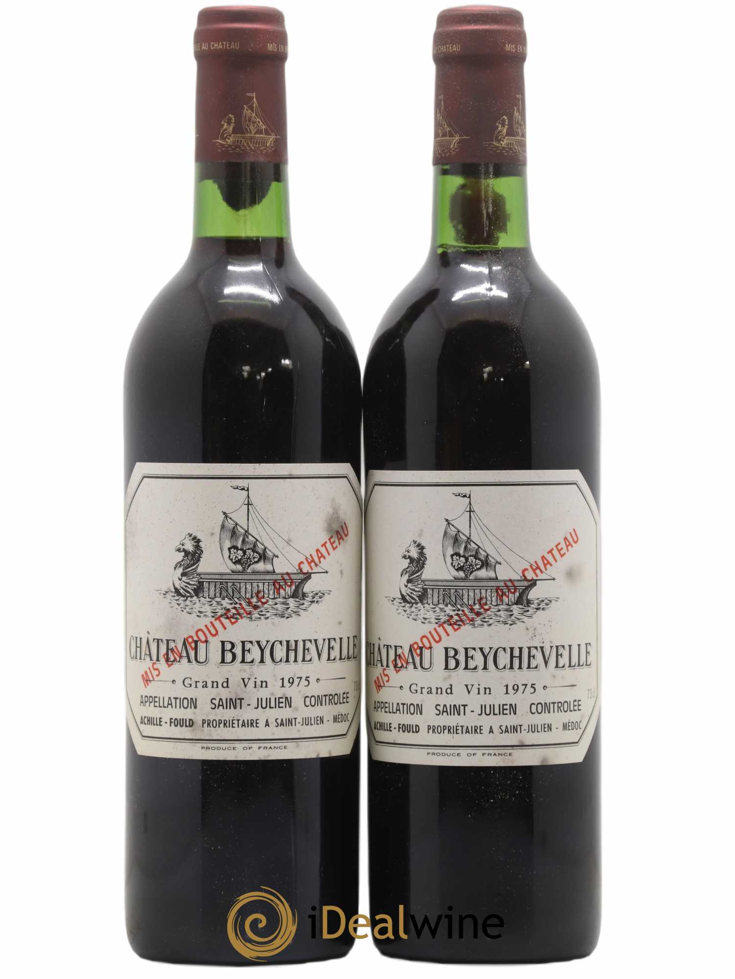 Château Beychevelle 4ème Grand Cru Classé 1975 - Lot de 2 bouteilles - 0