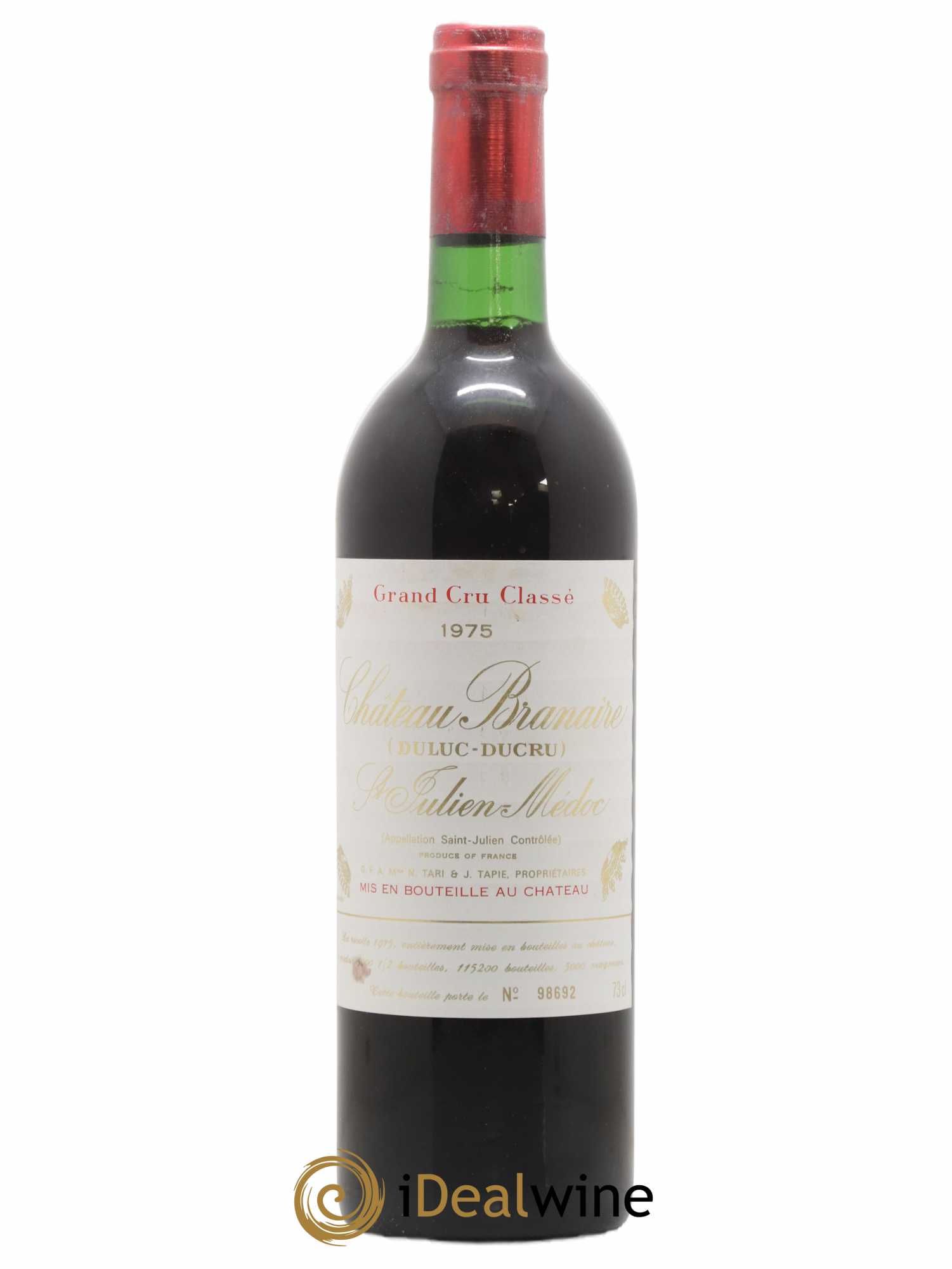 Château Branaire Ducru 4ème Grand Cru Classé 1975 - Lot de 1 bouteille - 0