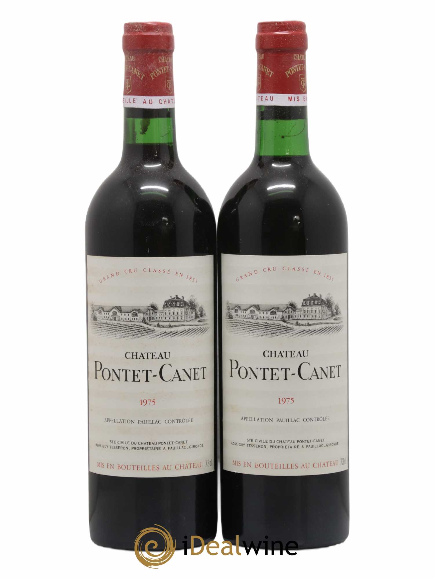 Château Pontet Canet 5ème Grand Cru Classé 1975 - Lot de 2 bouteilles - 0