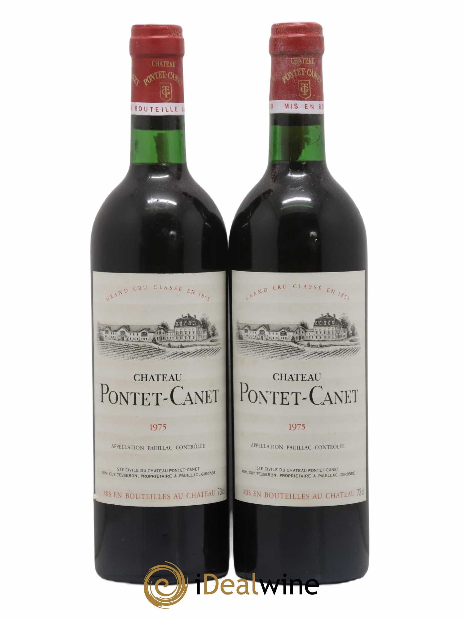 Château Pontet Canet 5ème Grand Cru Classé 1975 - Lot de 2 bouteilles - 0