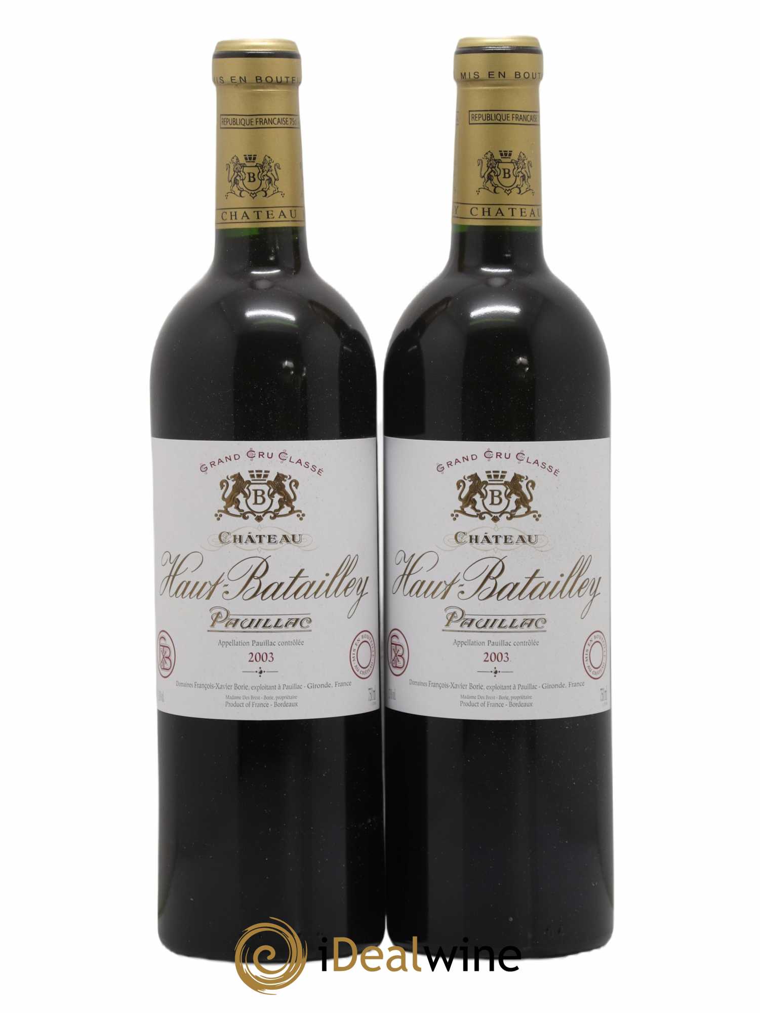 Château Haut Batailley 5ème Grand Cru Classé 2003 - Lot de 2 bouteilles - 0