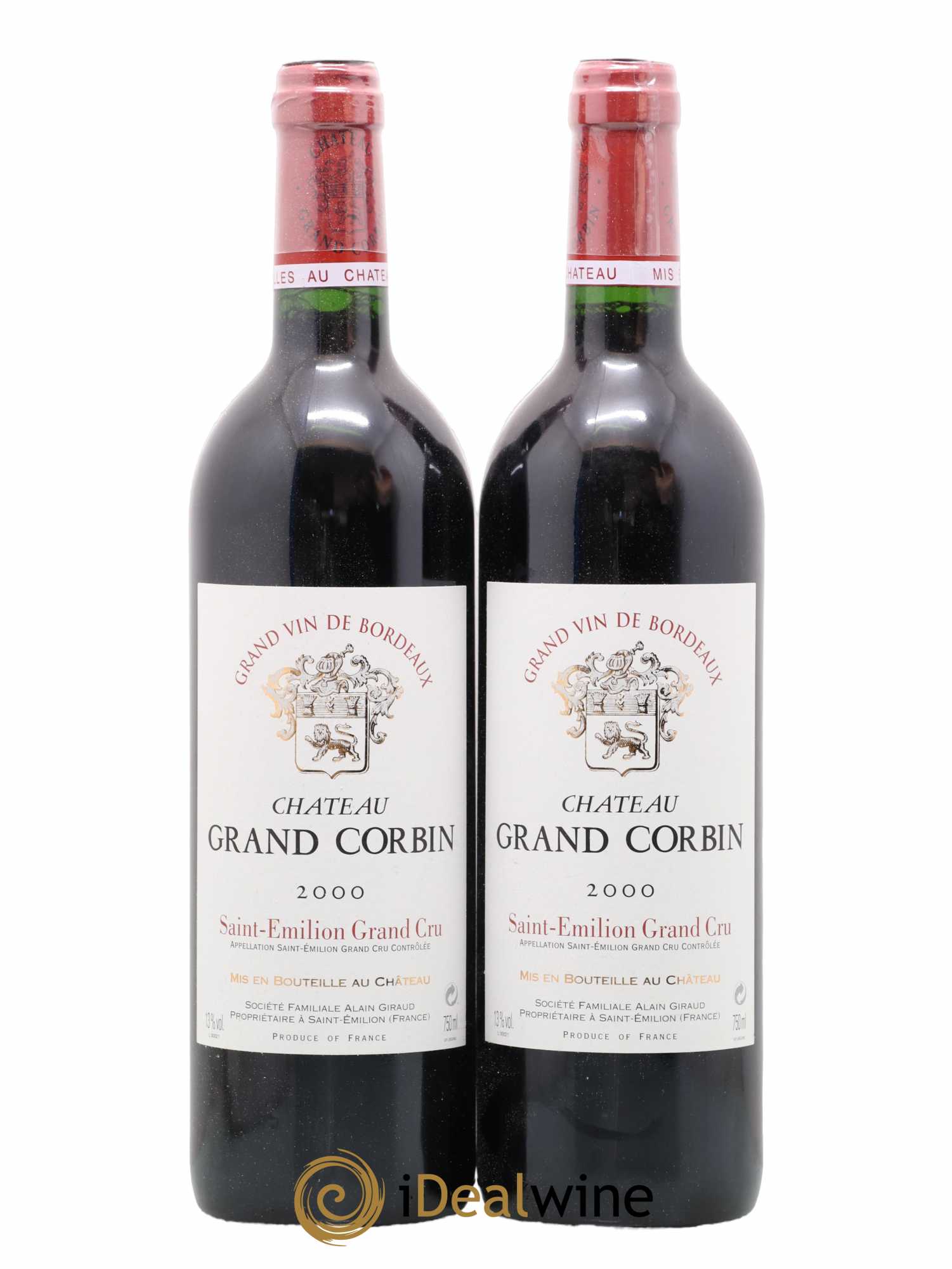 Château Grand Corbin Grand Cru Classé 2000 - Lot of 2 bottles - 0