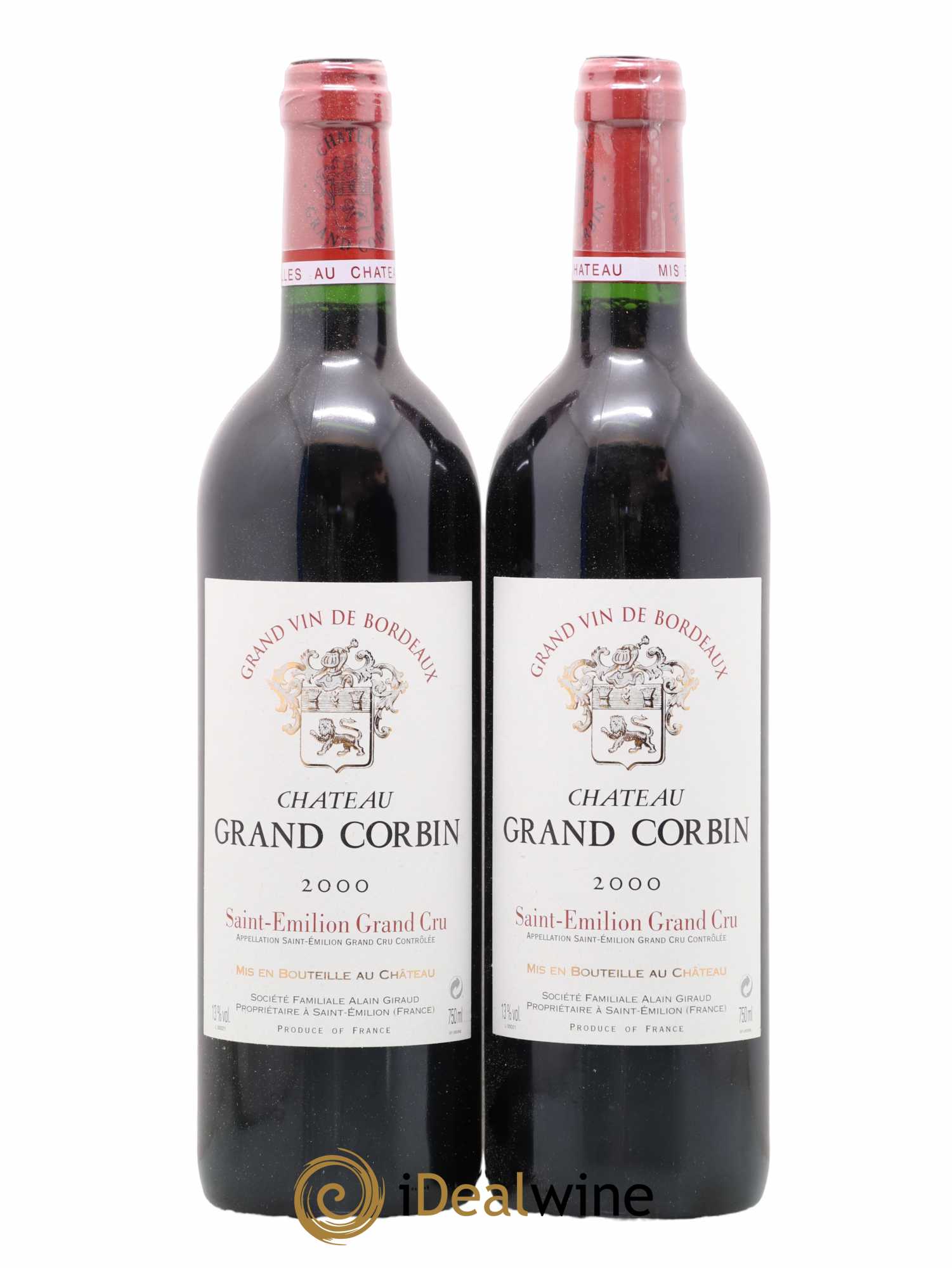 Château Grand Corbin Grand Cru Classé 2000 - Lot of 2 bottles - 0