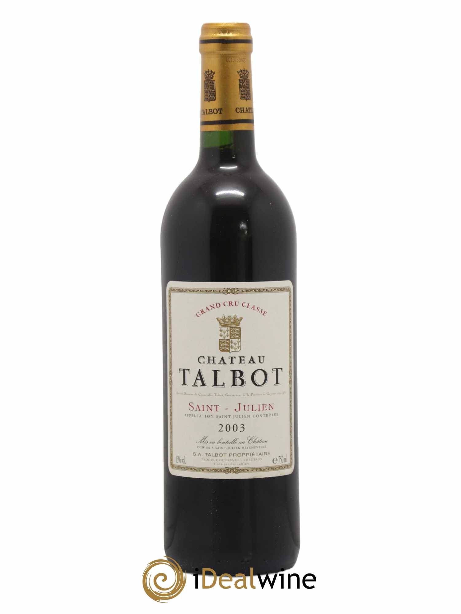 Château Talbot 4ème Grand Cru Classé 2003 - Lot of 1 bottle - 0