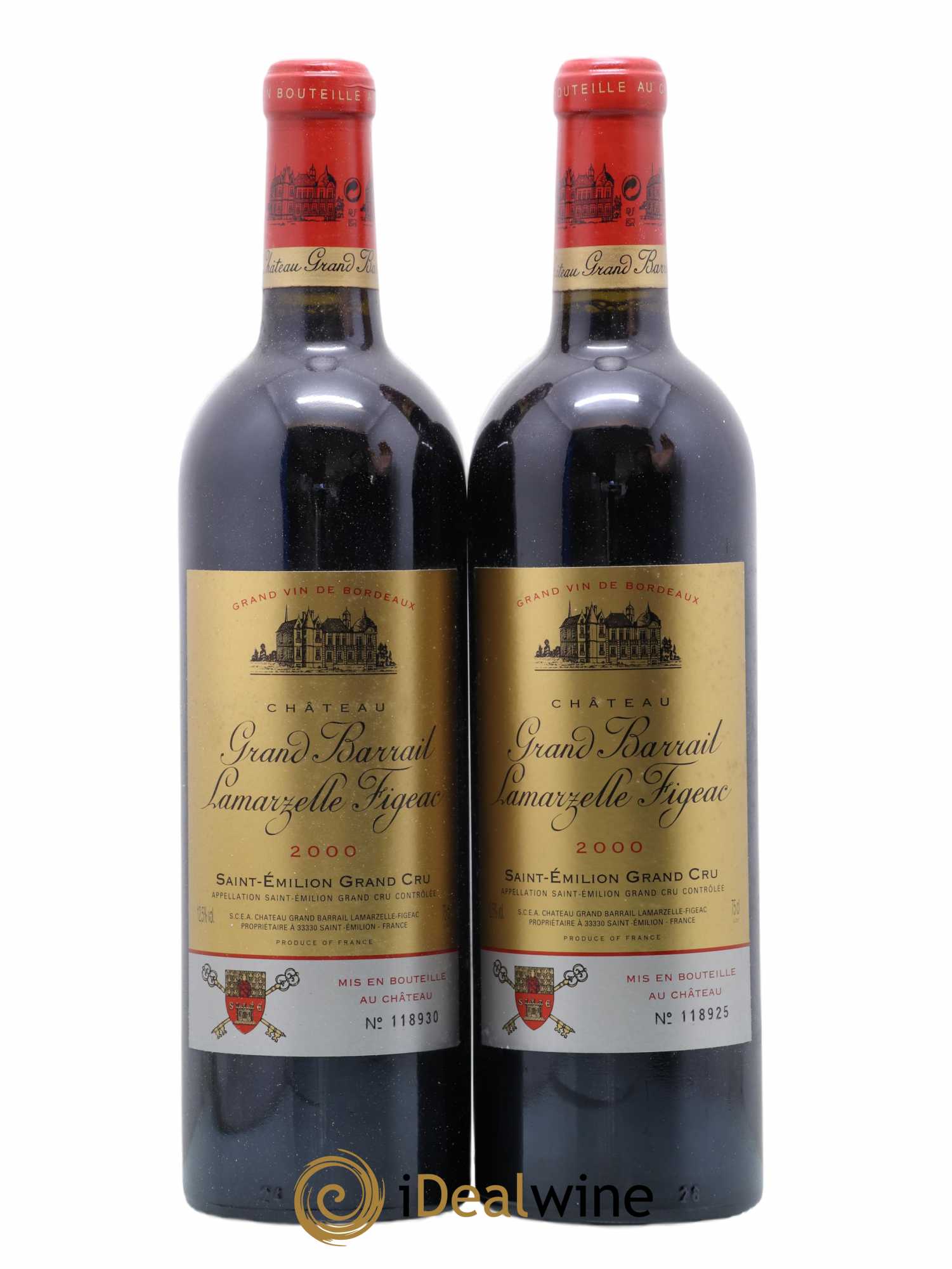 Château Grand Barrail Lamarzelle Figeac Grand Cru Classé 2000 - Lot of 2 bottles - 0