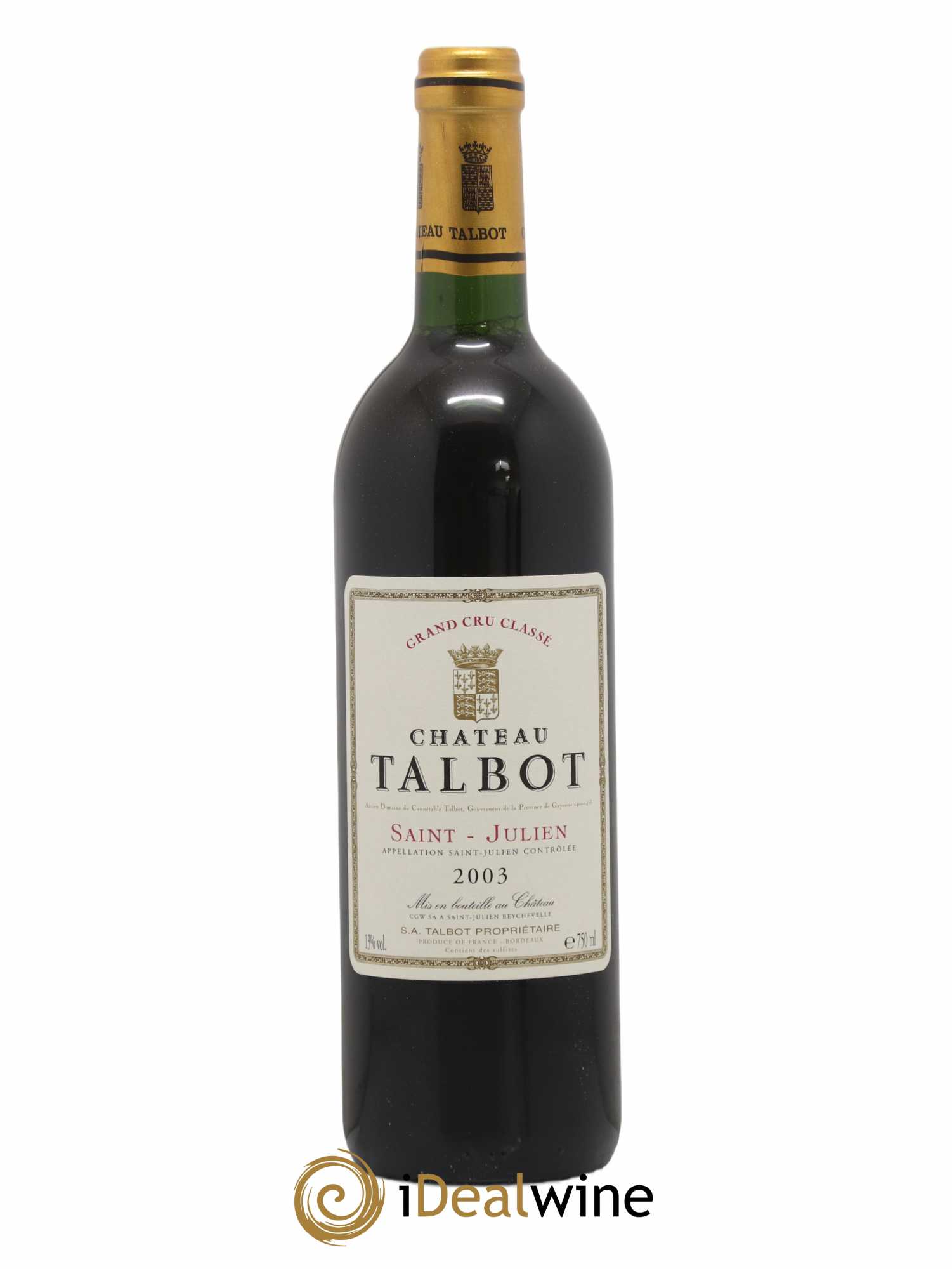 Château Talbot 4ème Grand Cru Classé 2003 - Lot of 1 bottle - 0