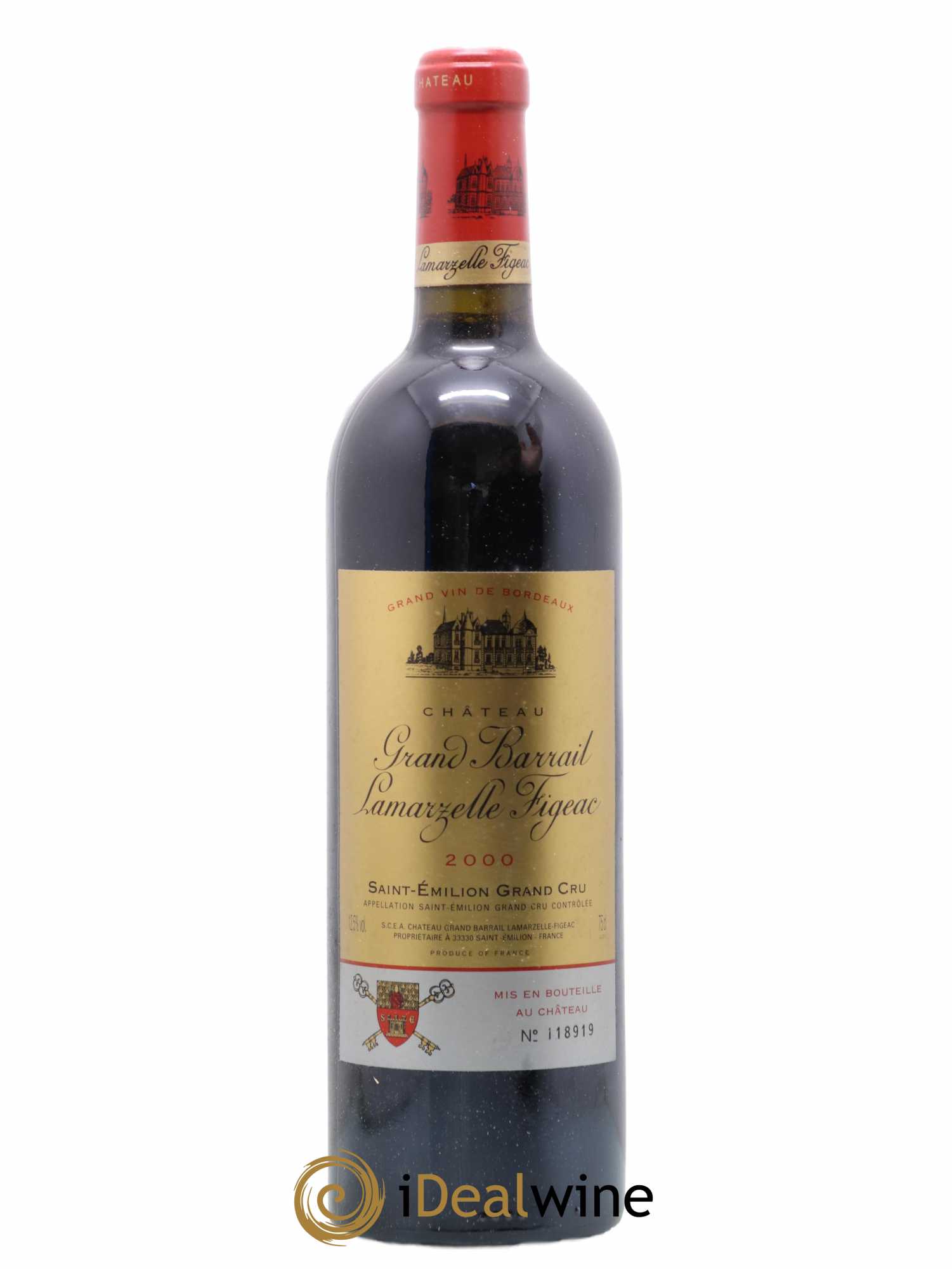 Château Grand Barrail Lamarzelle Figeac Grand Cru Classé 2000 - Lot de 1 bouteille - 0