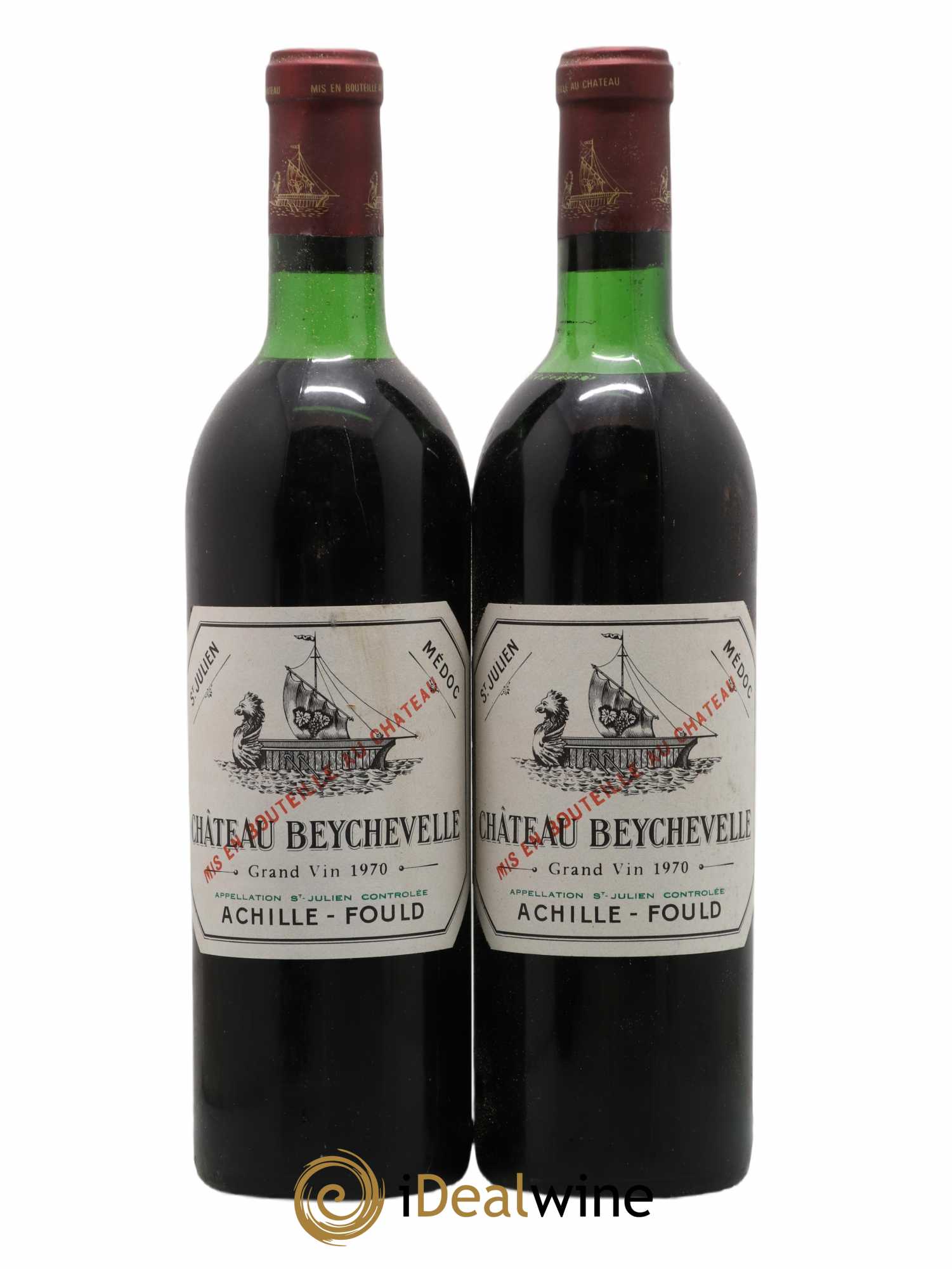 Château Beychevelle 4ème Grand Cru Classé 1970 - Lot de 2 bouteilles - 0