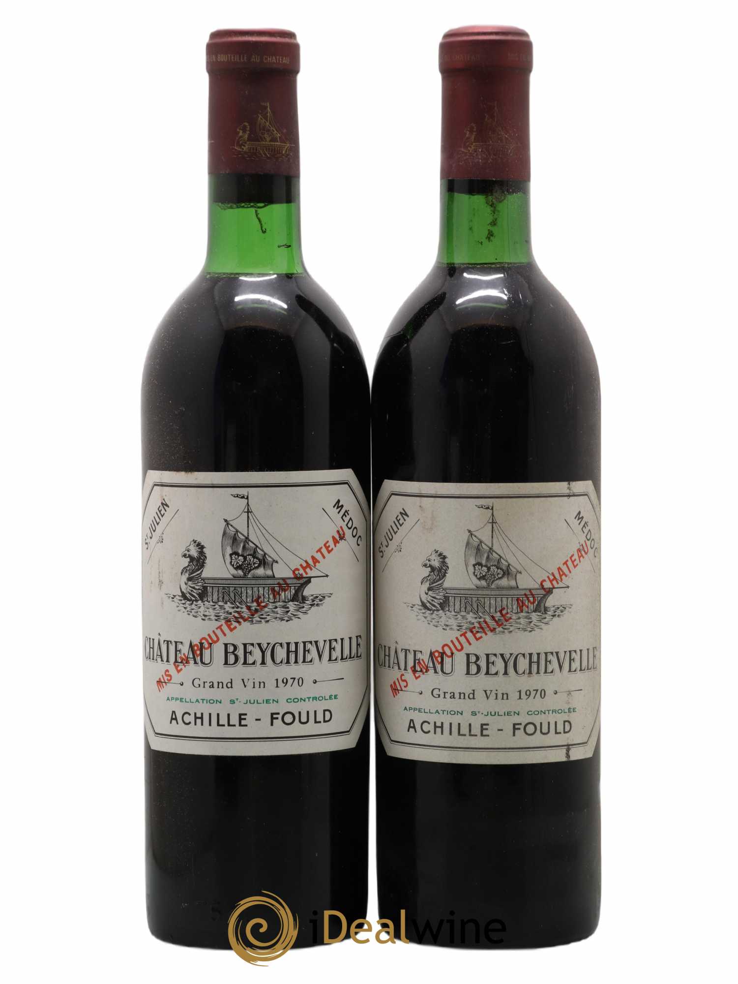 Château Beychevelle 4ème Grand Cru Classé 1970 - Lot de 2 bouteilles - 0