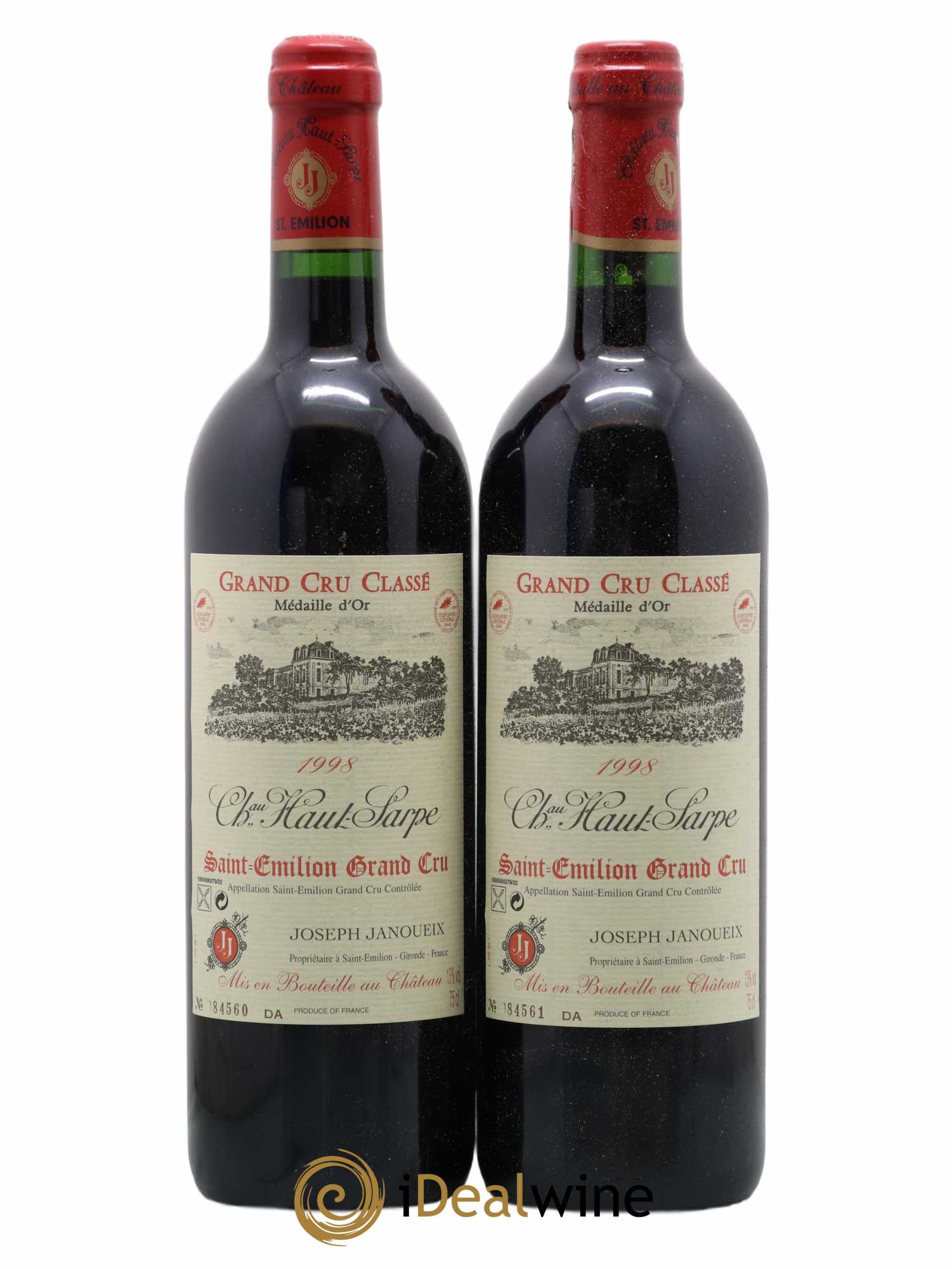 Château Haut Sarpe Grand Cru Classé 1998 - Lot de 2 bouteilles - 0
