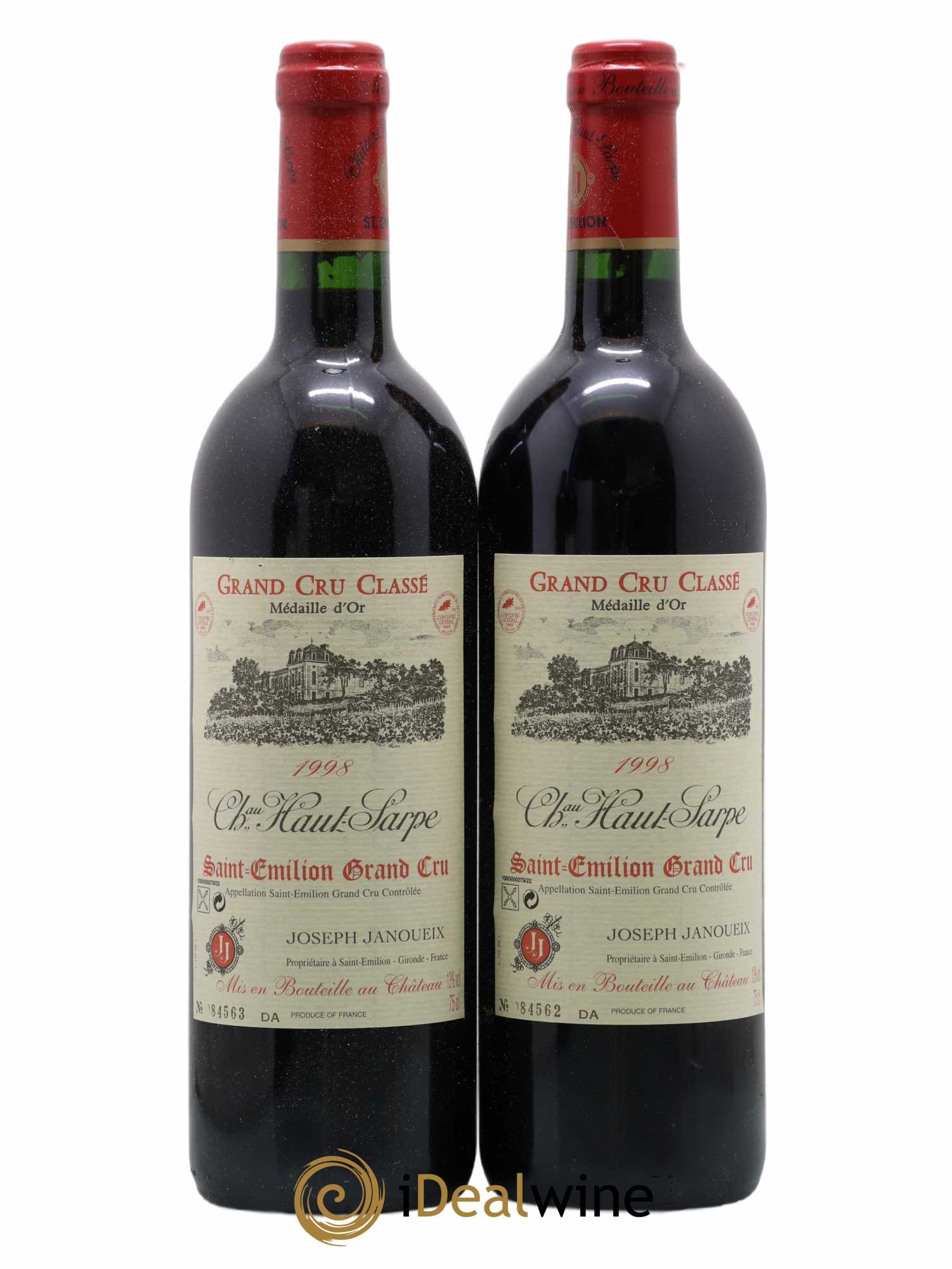 Château Haut Sarpe Grand Cru Classé 1998 - Lot de 2 bouteilles - 0