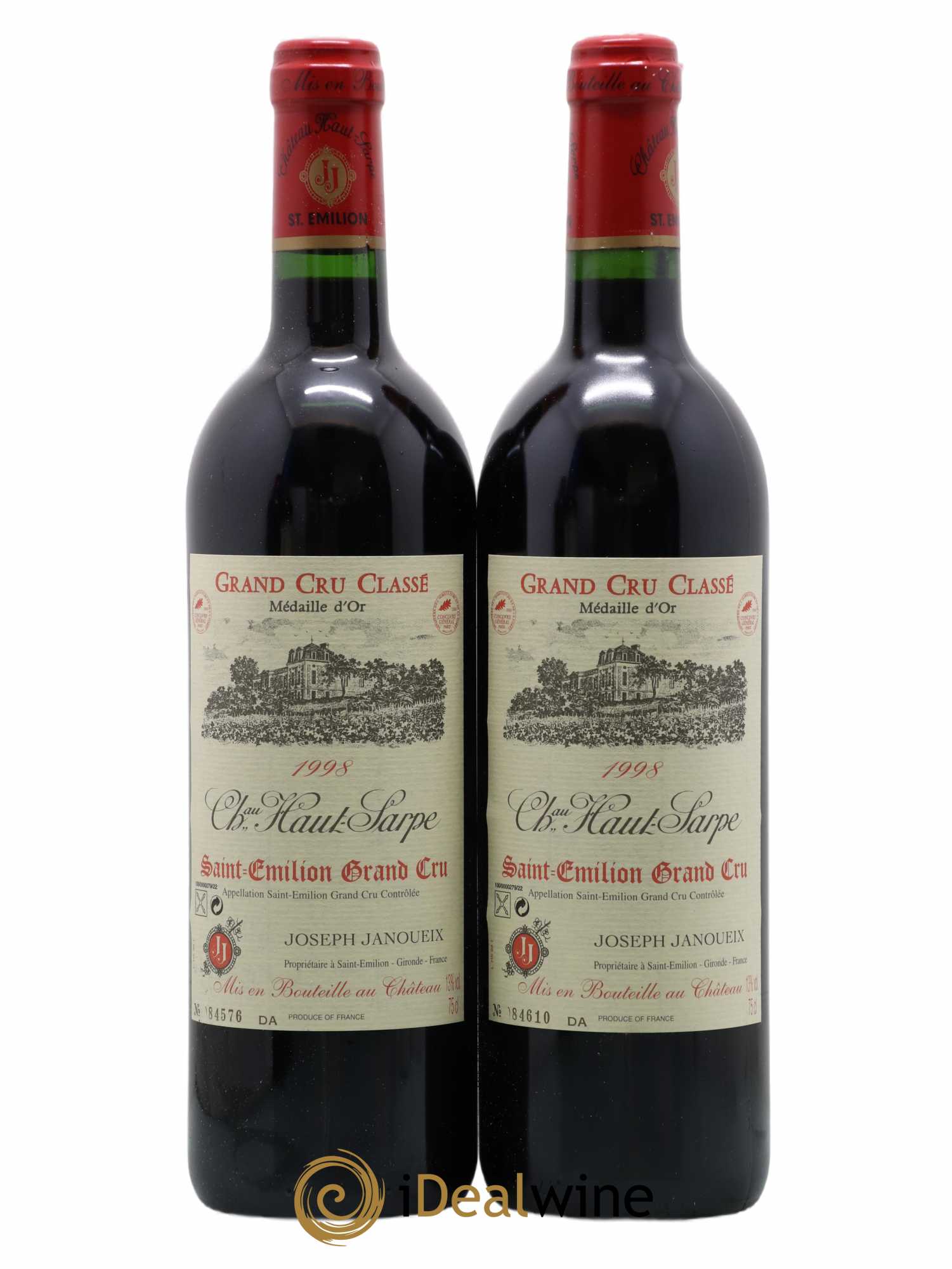 Château Haut Sarpe Grand Cru Classé 1998 - Lot de 2 bouteilles - 0