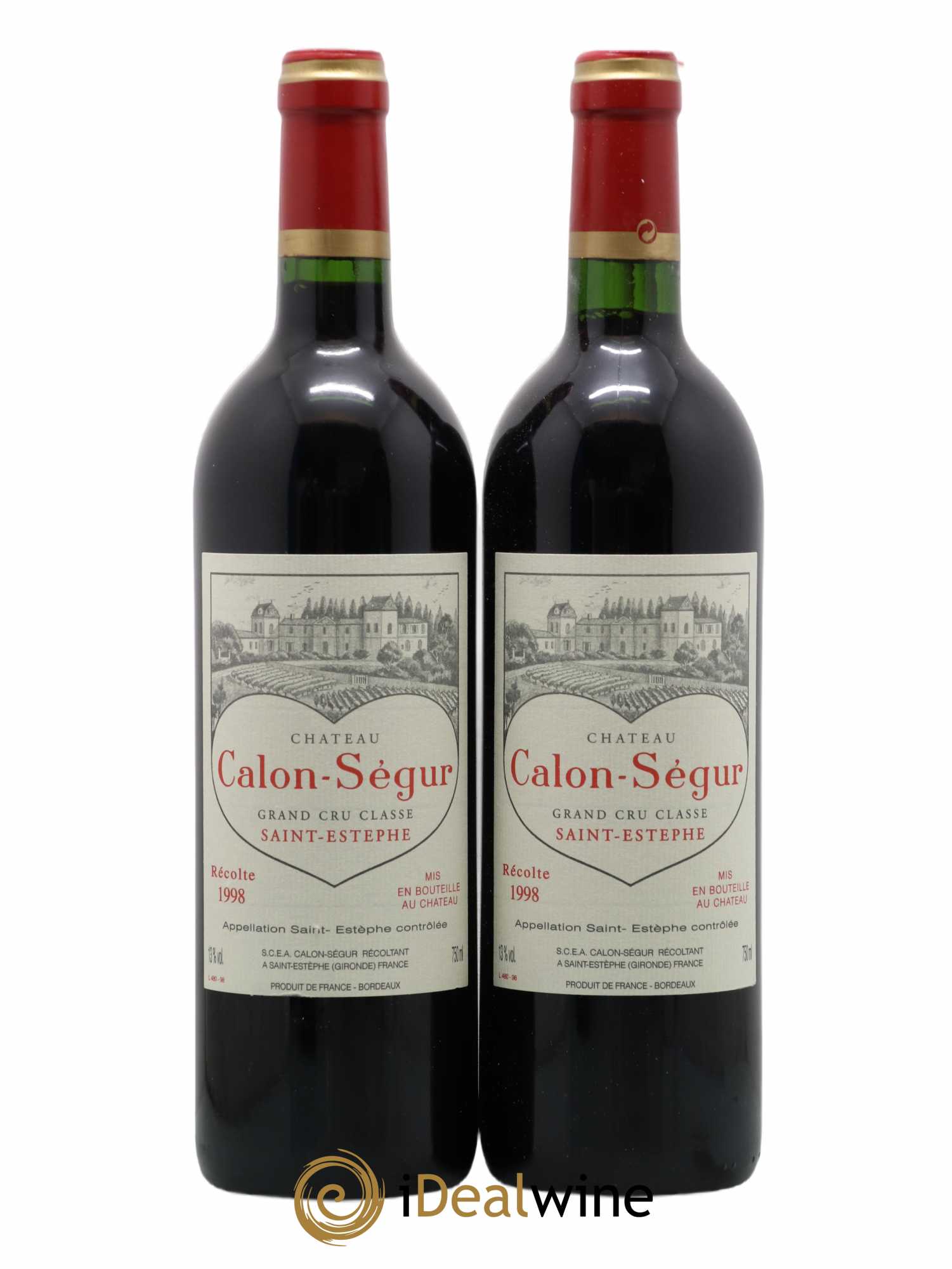 Château Calon Ségur 3ème Grand Cru Classé 1998 - Lot de 2 bouteilles - 0