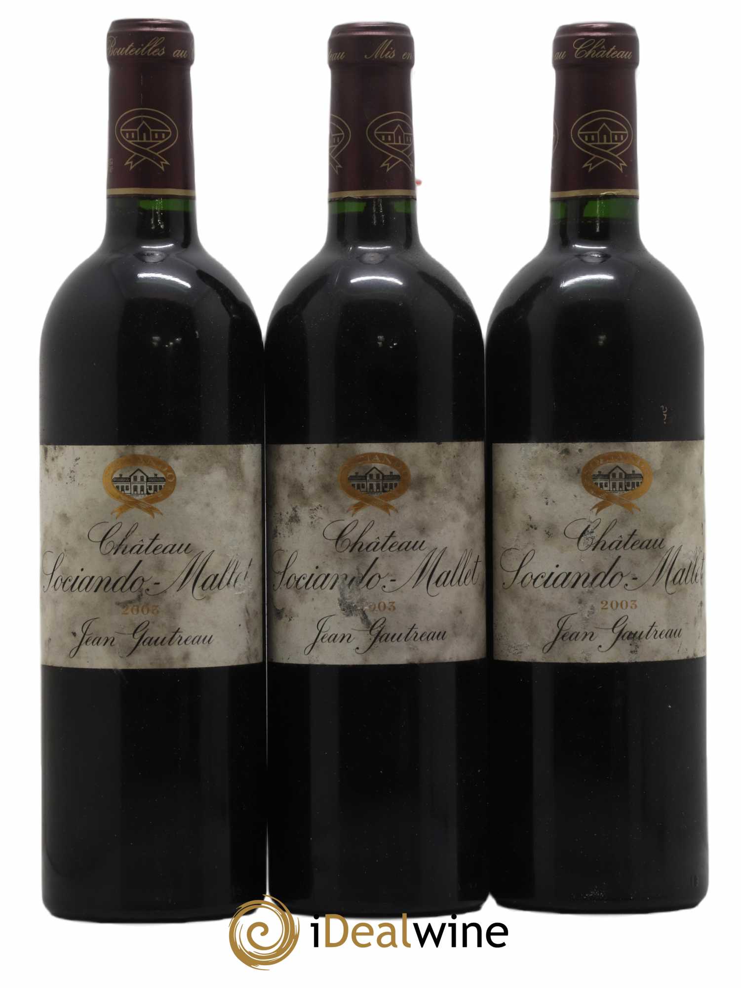 Château Sociando Mallet 2003 - Lot de 3 bouteilles - 0
