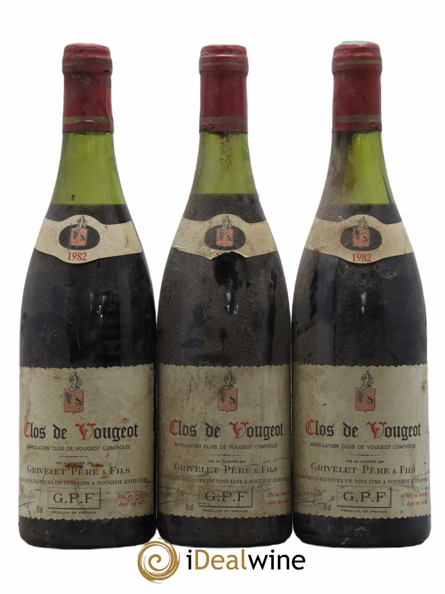 Clos de Vougeot Grand Cru Grivelet 1982 - Lot de 3 bouteilles - 0