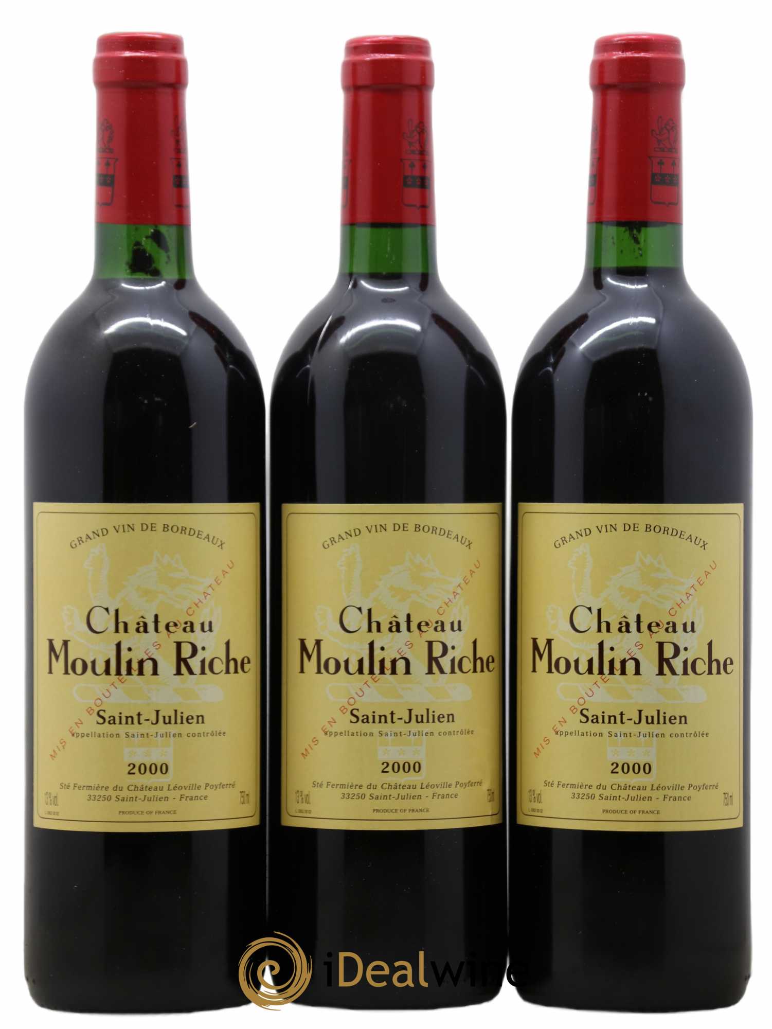 Château Moulin Riche 2000 - Lot de 3 bouteilles - 0