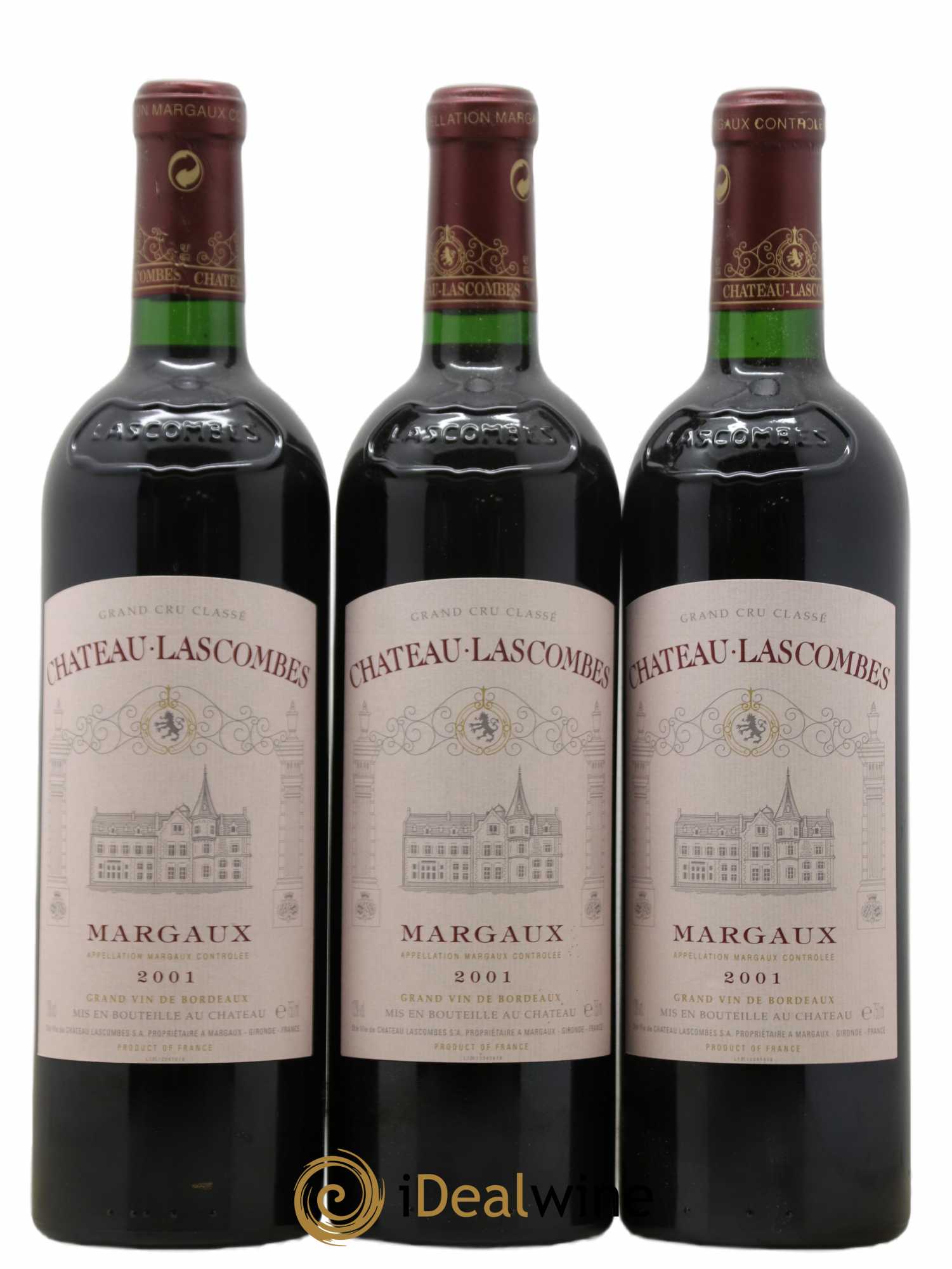 Château Lascombes 2ème Grand Cru Classé 2001 - Lot de 3 bouteilles - 0