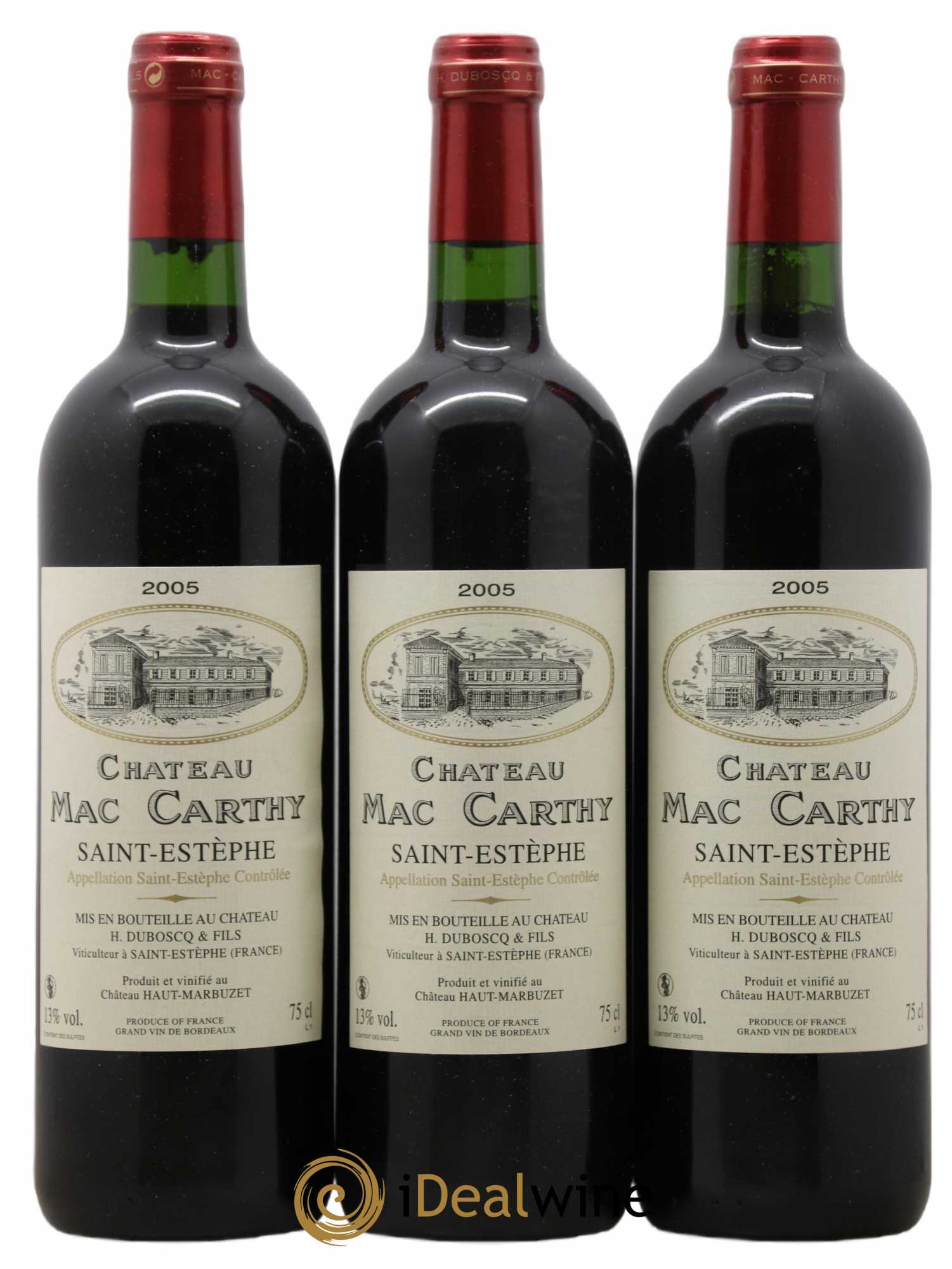 Saint-Estèphe Château Mac Carthy 2005 - Lot de 3 bouteilles - 0