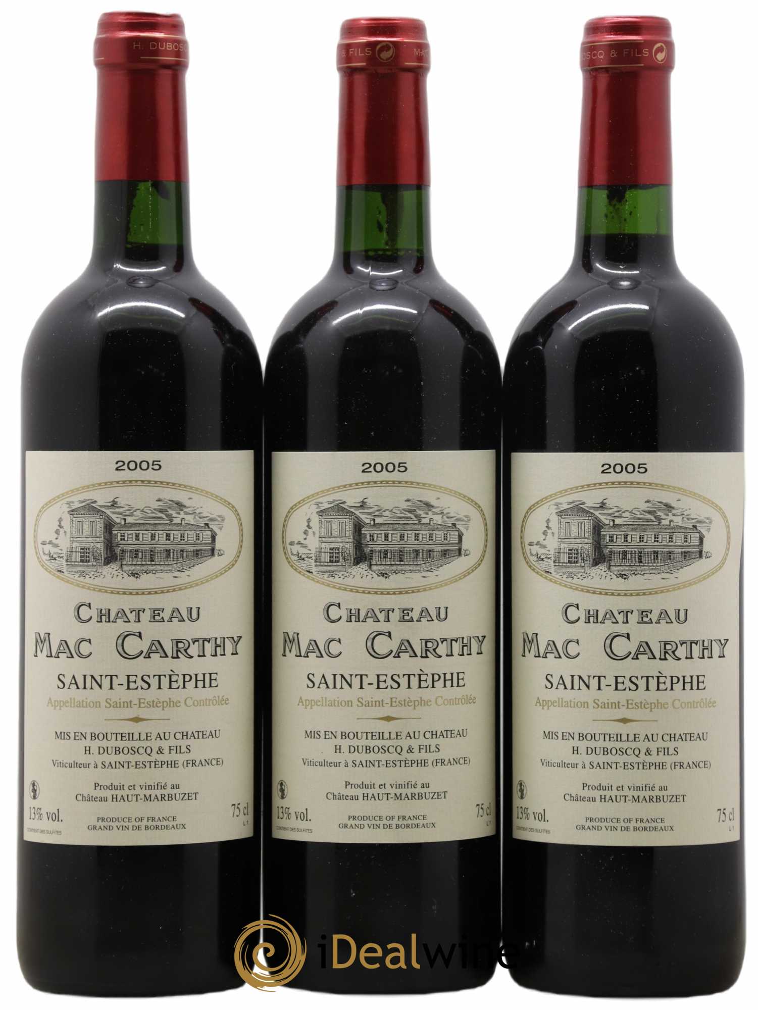 Saint-Estèphe Château Mac Carthy 2005 - Lot de 3 bouteilles - 0